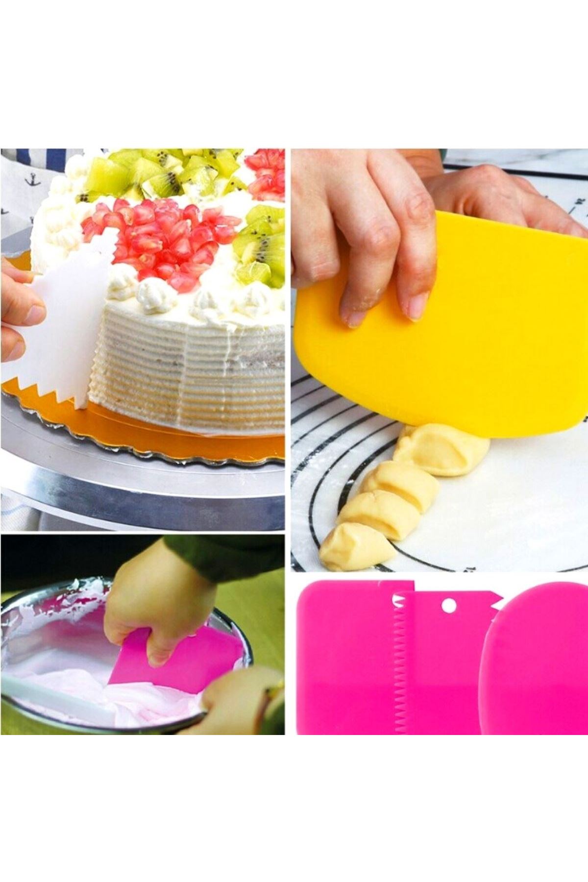 TBL Dekor® Pasta Hamur Şekillendirici Spatula Kesici Kazıyıcı Dekoratör Set