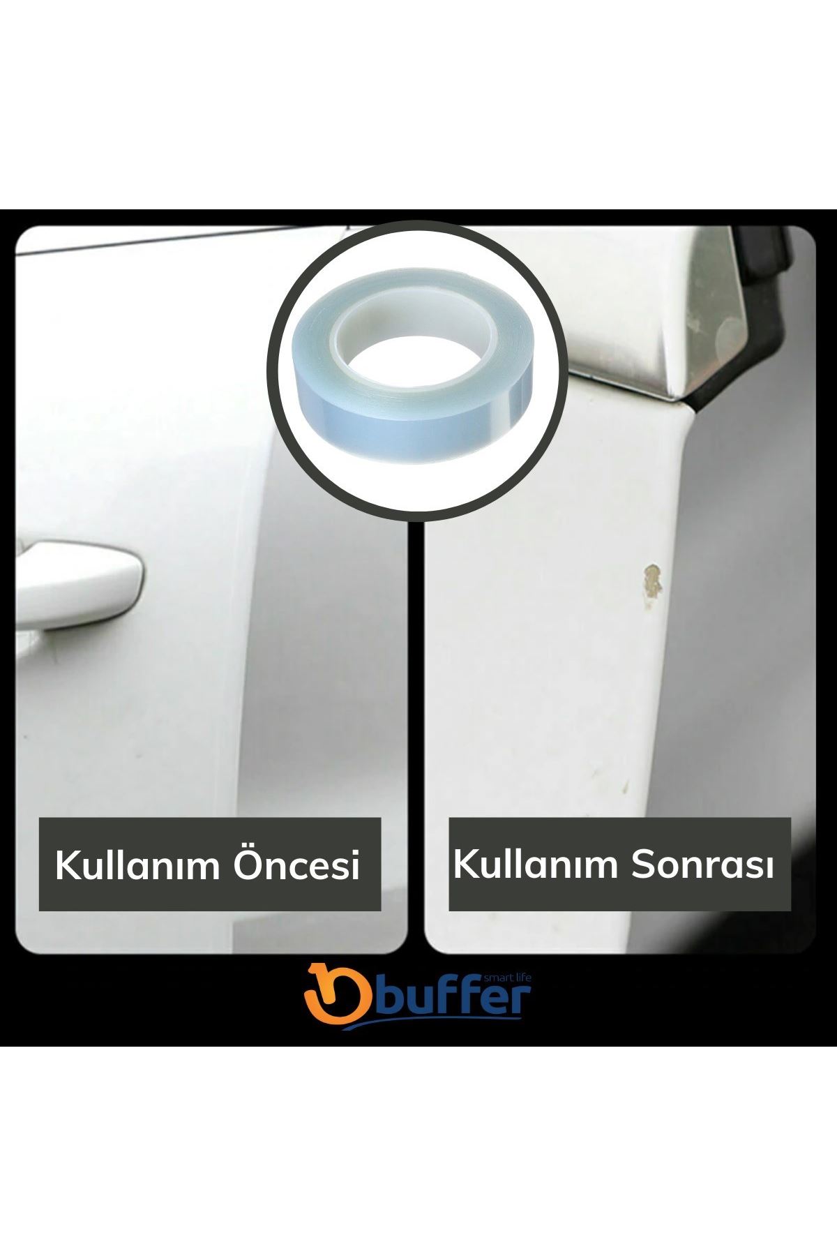 TBL Dekor® Şeffaf Su Geçirmeyen  Dayanıklı Kolay Yapışan Çizilmeye Dayanıklı Oto Darbe Koruyucu Bant