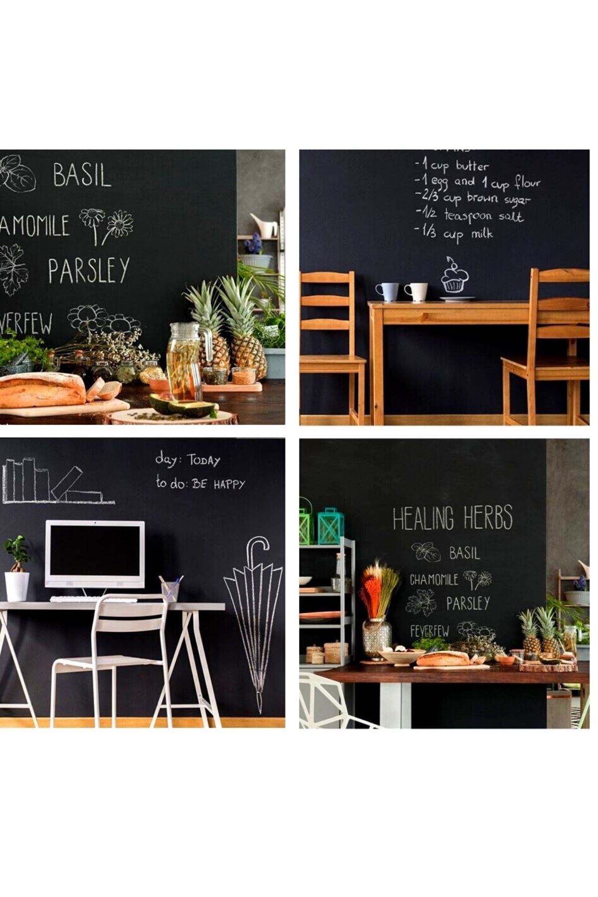 TBL Dekor® Sticker Rulo Yapışkanlı Çocuk Yazı Yazma Tahtası Yazı Yazma Sticker