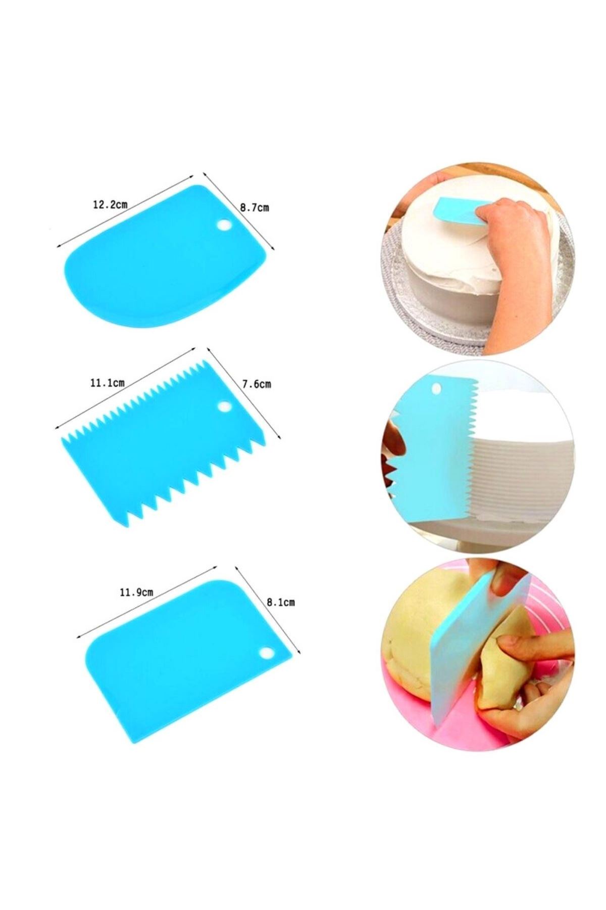 TBL Dekor® Pasta Hamur Şekillendirici Spatula Kesici Kazıyıcı Dekoratör Set