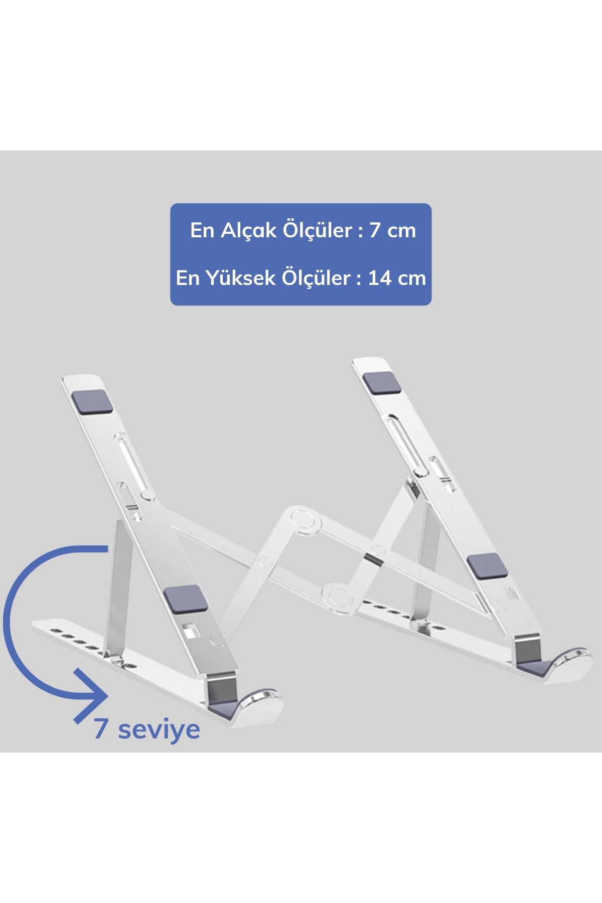 TBL Dekor® Ayarlanabilir Dizüstü Destek Tabanı Tamamen Katlanabilir Taşınabilir Laptop Yükseltici