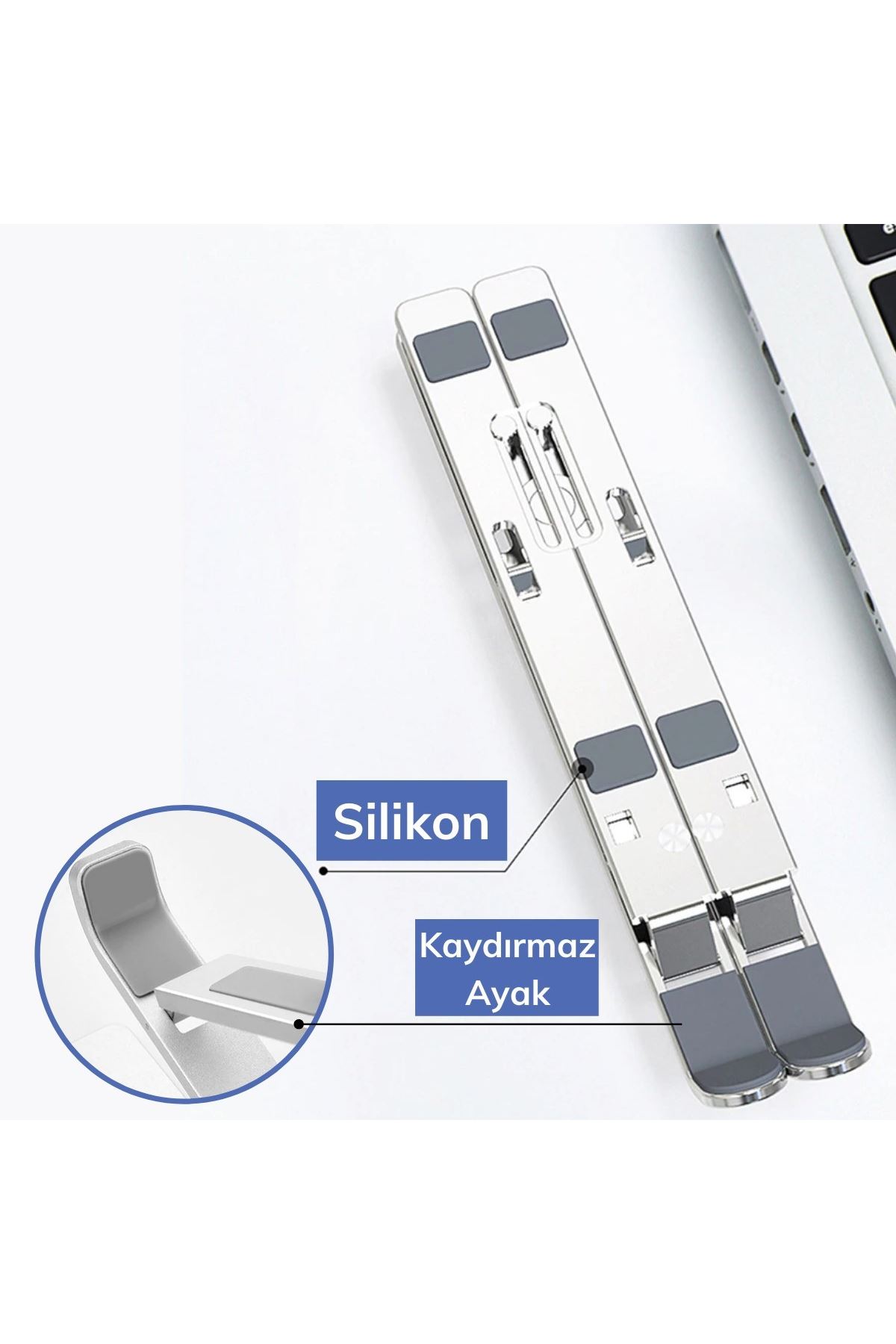 TBL Dekor® Ayarlanabilir Dizüstü Destek Tabanı Tamamen Katlanabilir Taşınabilir Laptop Yükseltici