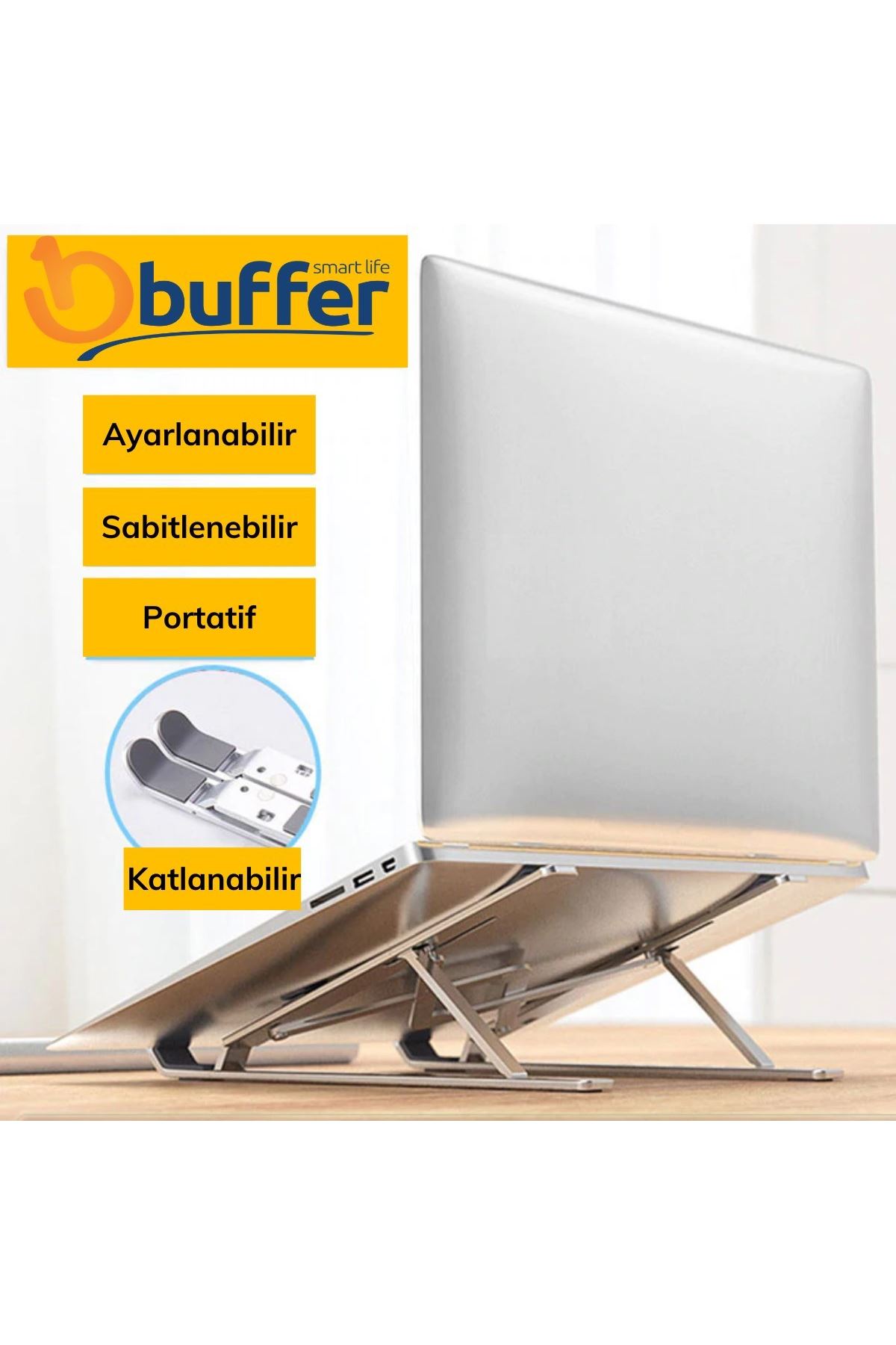 TBL Dekor® Ayarlanabilir Dizüstü Destek Tabanı Tamamen Katlanabilir Taşınabilir Laptop Yükseltici