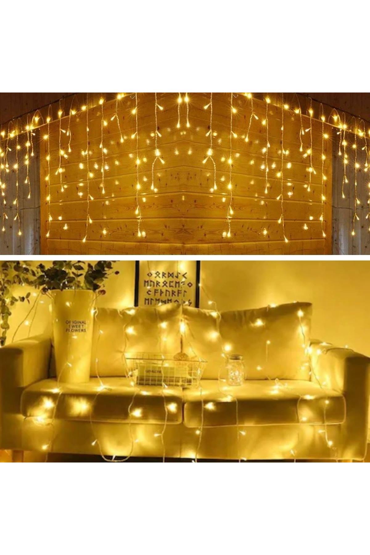 TBL Dekor® 8 Fonksiyonlu 16 Saçaklı Perde Led 3 x 1 (Günışığı)