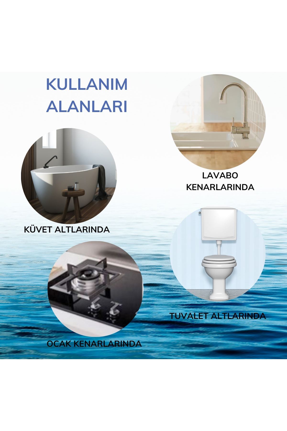 TBL Dekor® Gri Su Sızdırmaz  Banyo Mutfak Lavabo Küvet İzolasyon Şerit Bant