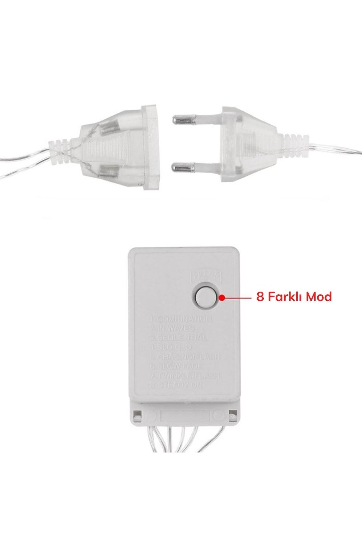 TBL Dekor® 8 Fonksiyonlu 16 Saçaklı Perde Led 3 x 1 (Günışığı)