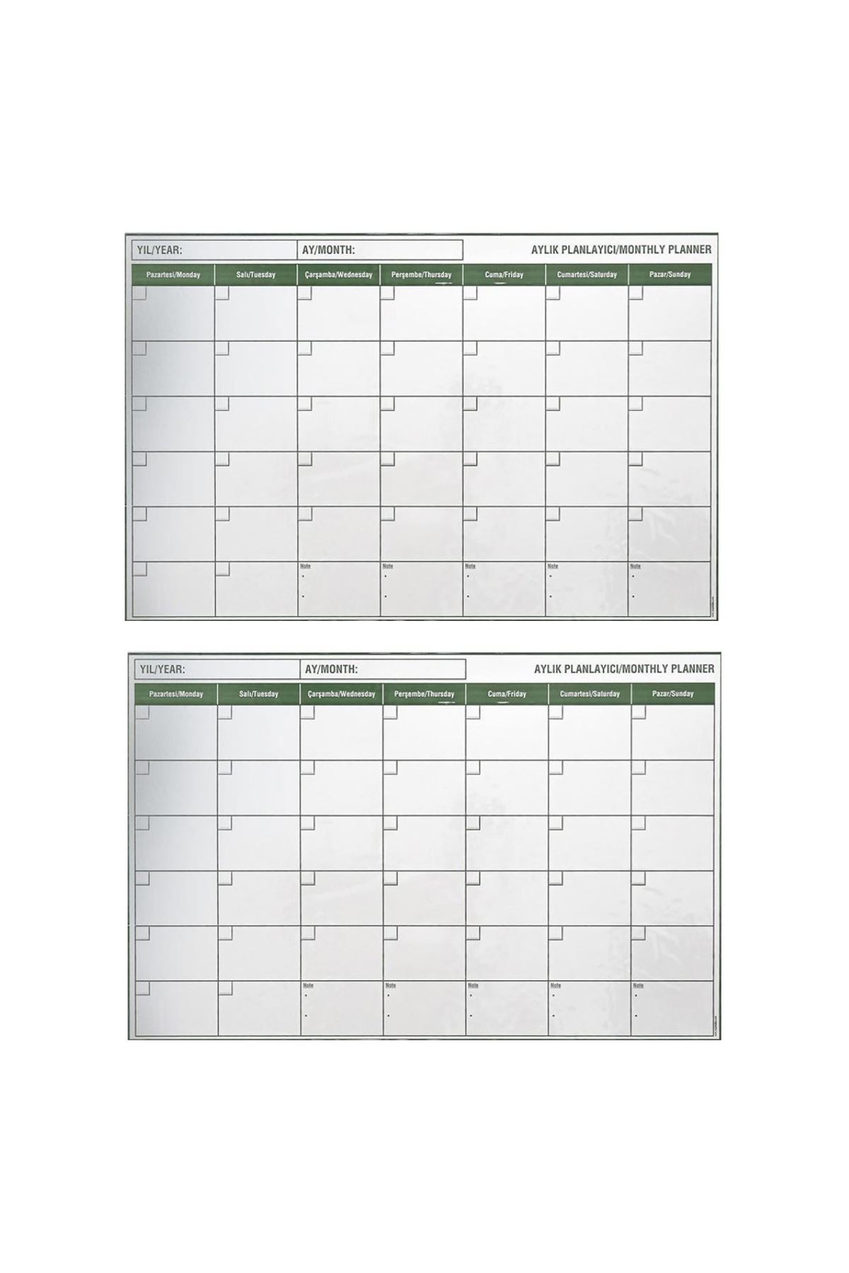 TBL Dekor® Manyetik Yapışkanlı Bir Aylık Program Planlayıcı Takvim 85x56 cm