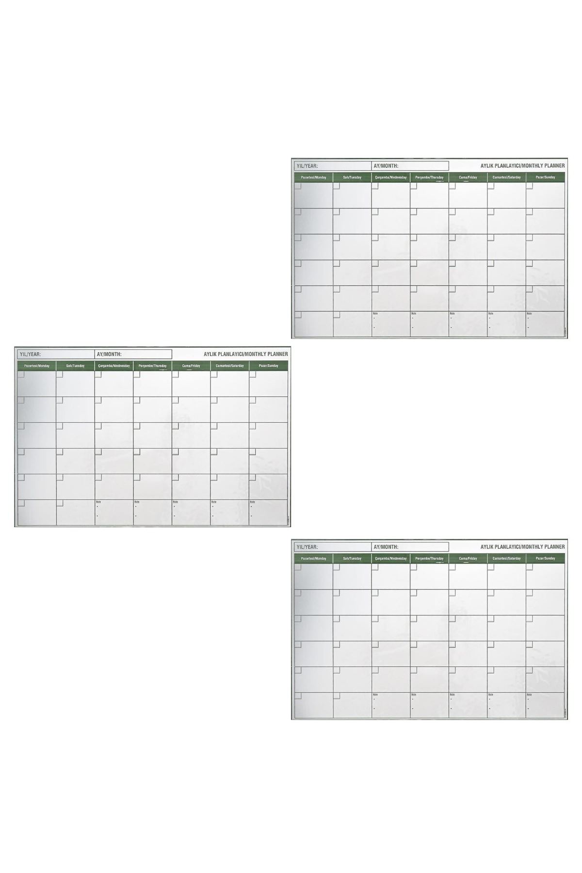 TBL Dekor® Manyetik Yapışkanlı Bir Aylık Program Planlayıcı Takvim 85x56 cm