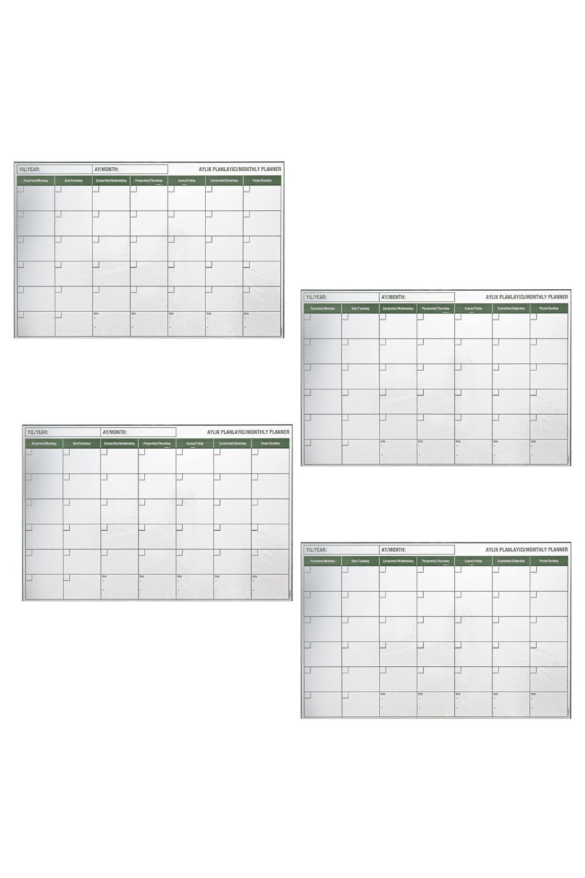 TBL Dekor® Manyetik Yapışkanlı Bir Aylık Program Planlayıcı Takvim 85x56 cm