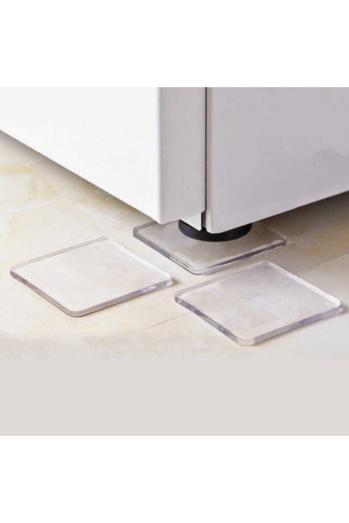 TBL Dekor® 4 Adet Silikon Şeffaf Koltuk Mobilya Masa Beyaz Eşya Yazıcı Koruyucu Kaydırmaz  Dayanıklı Pe