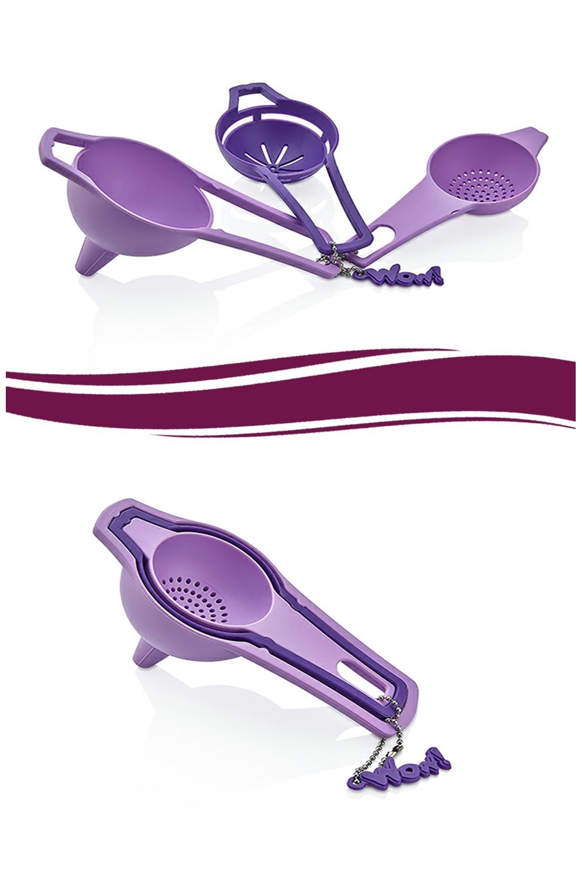 TBL Dekor® Pratik Yumurta Süzgeci Mini Süzgeç Huni Seti Hepsi Bir Arada