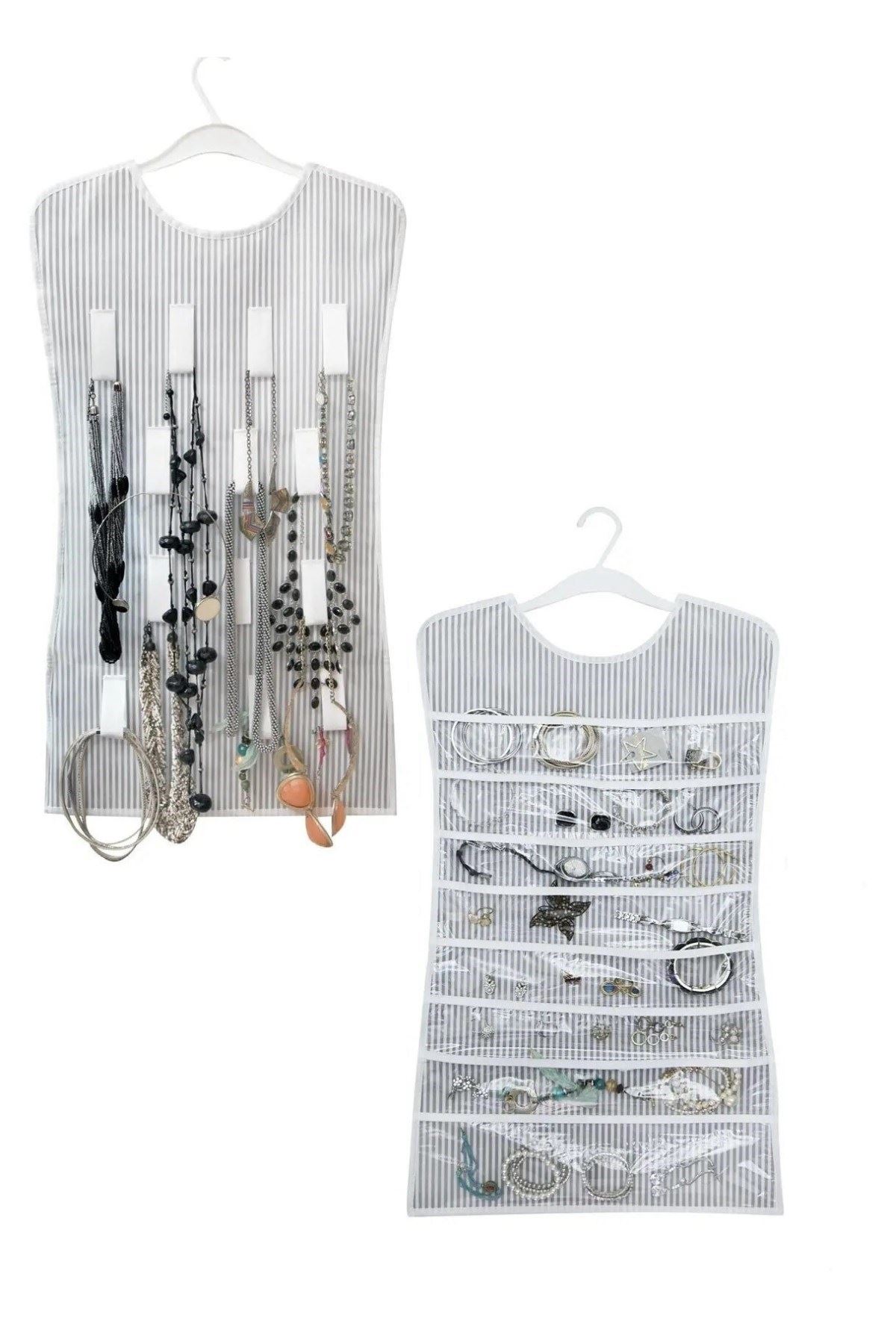 TBL Dekor® Elbise Şeklinde Takı Düzenleyici İki Taraflı Mücevherler Ve Takılar İçin Takı Organizer