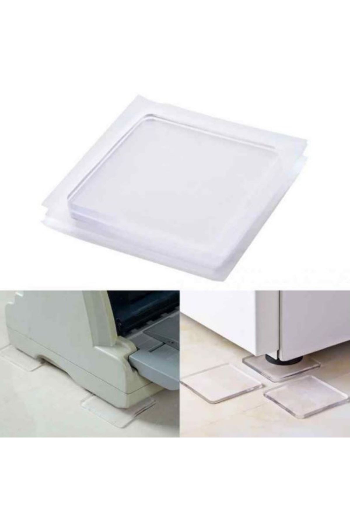 TBL Dekor® 4 Adet Silikon Şeffaf Koltuk Mobilya Masa Beyaz Eşya Yazıcı Koruyucu Kaydırmaz  Dayanıklı Pe