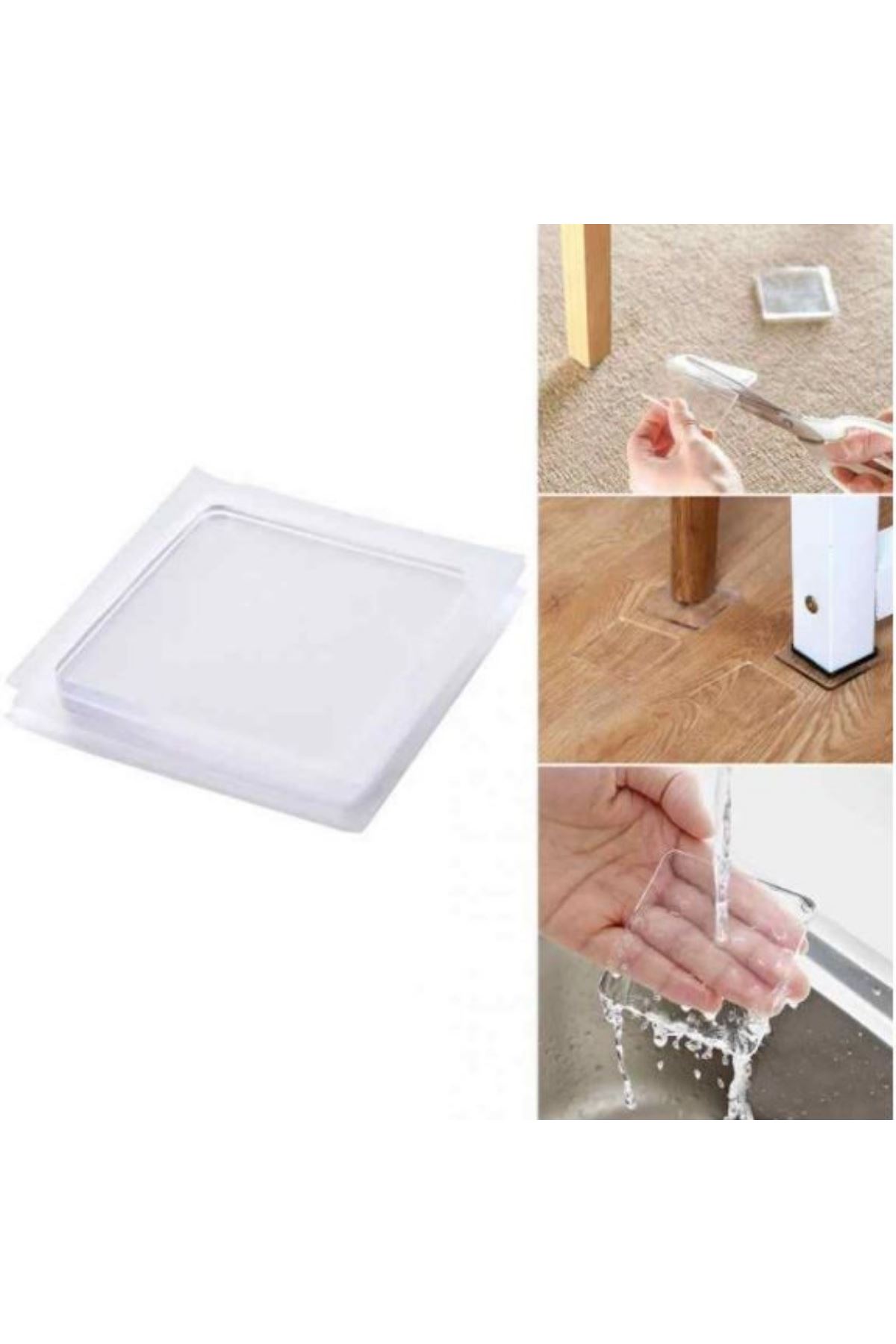 TBL Dekor® 4 Adet Silikon Şeffaf Koltuk Mobilya Masa Beyaz Eşya Yazıcı Koruyucu Kaydırmaz  Dayanıklı Pe