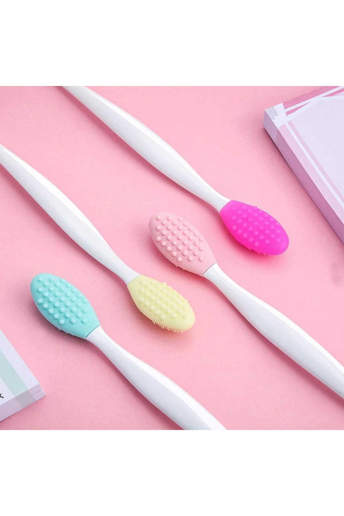 TBL Dekor® 2 Adet Dudak Fırçası Peeling Etkili Gözenek  Siyah Nokta Temizleyici Akne Giderici Çift Yönl