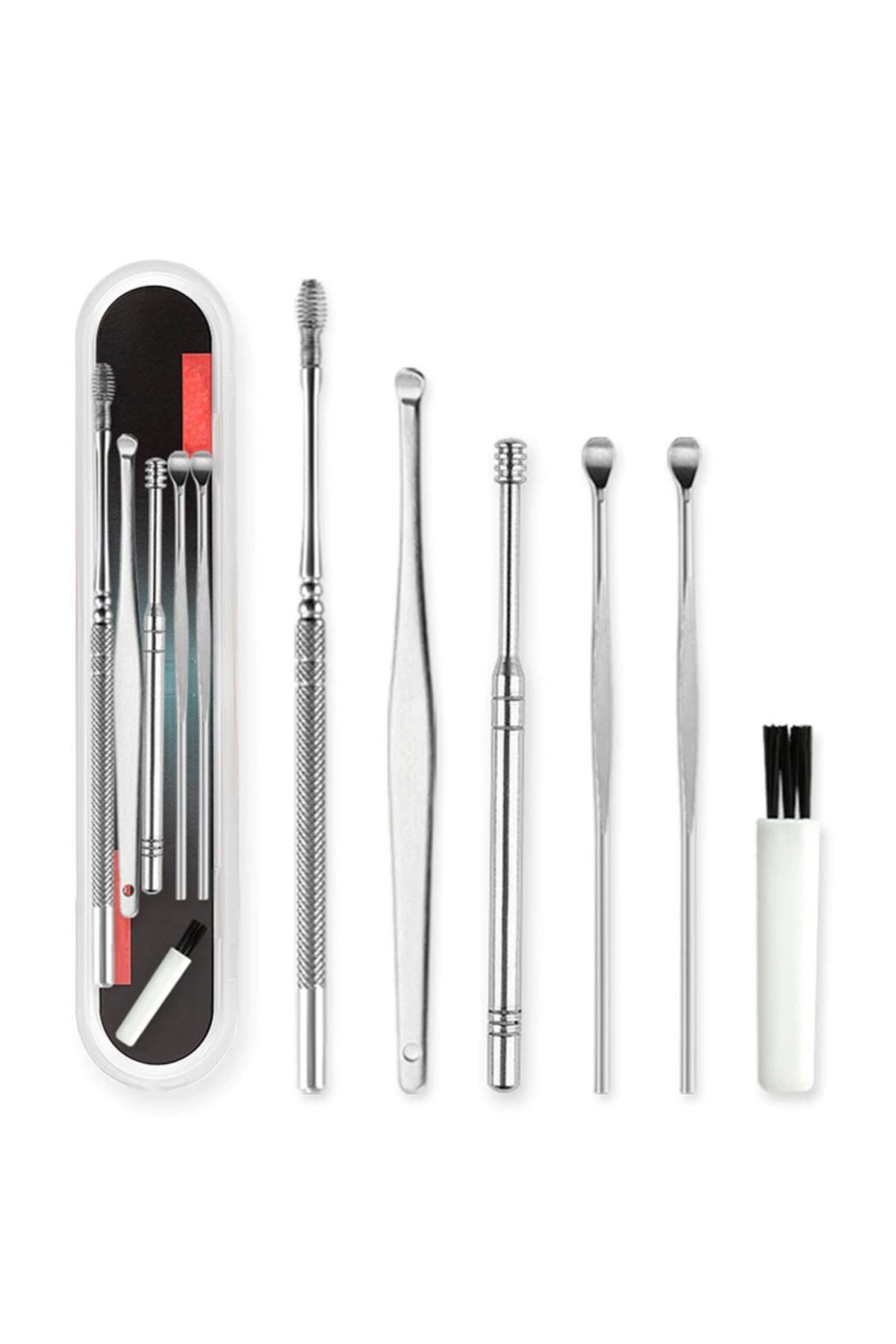 TBL Dekor® 6 Parça Paslanmaz Çelik Kulak Balmumu Toplayıcı Çıkarıcı Temizleyici Bakımı Çubuk Seti