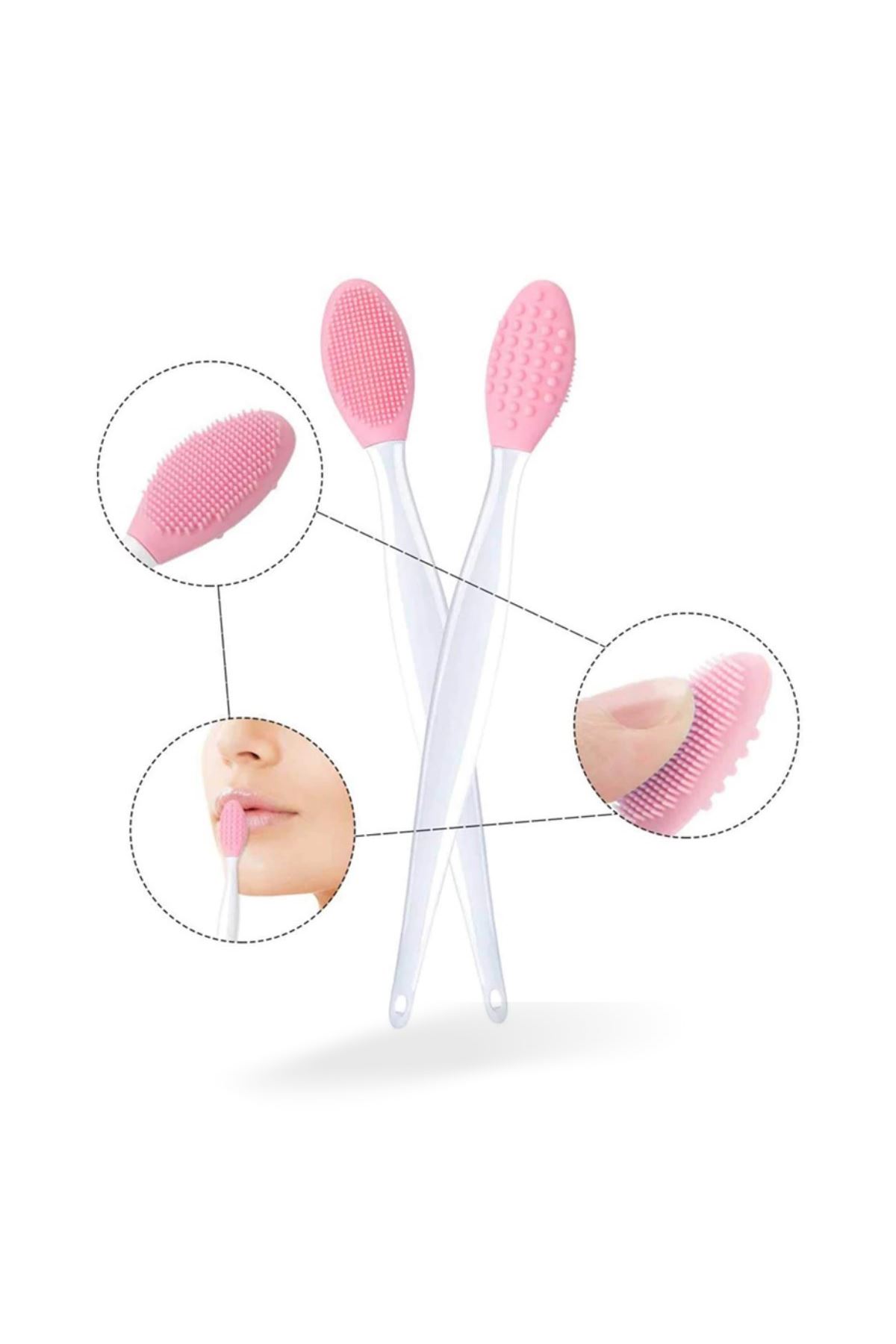 TBL Dekor® 2 Adet Dudak Fırçası Peeling Etkili Gözenek  Siyah Nokta Temizleyici Akne Giderici Çift Yönl