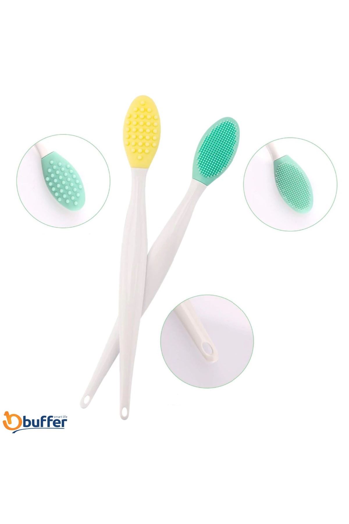 TBL Dekor® 2 Adet Dudak Fırçası Peeling Etkili Gözenek  Siyah Nokta Temizleyici Akne Giderici Çift Yönl