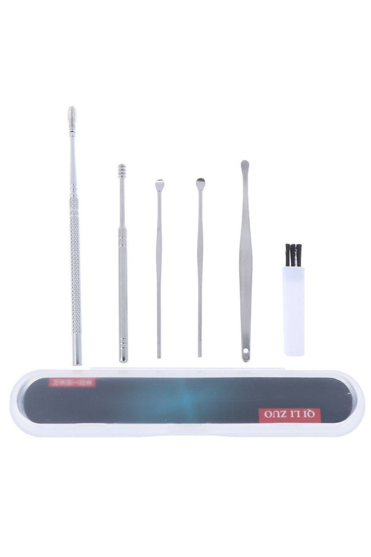 TBL Dekor® 6 Parça Paslanmaz Çelik Kulak Balmumu Toplayıcı Çıkarıcı Temizleyici Bakımı Çubuk Seti