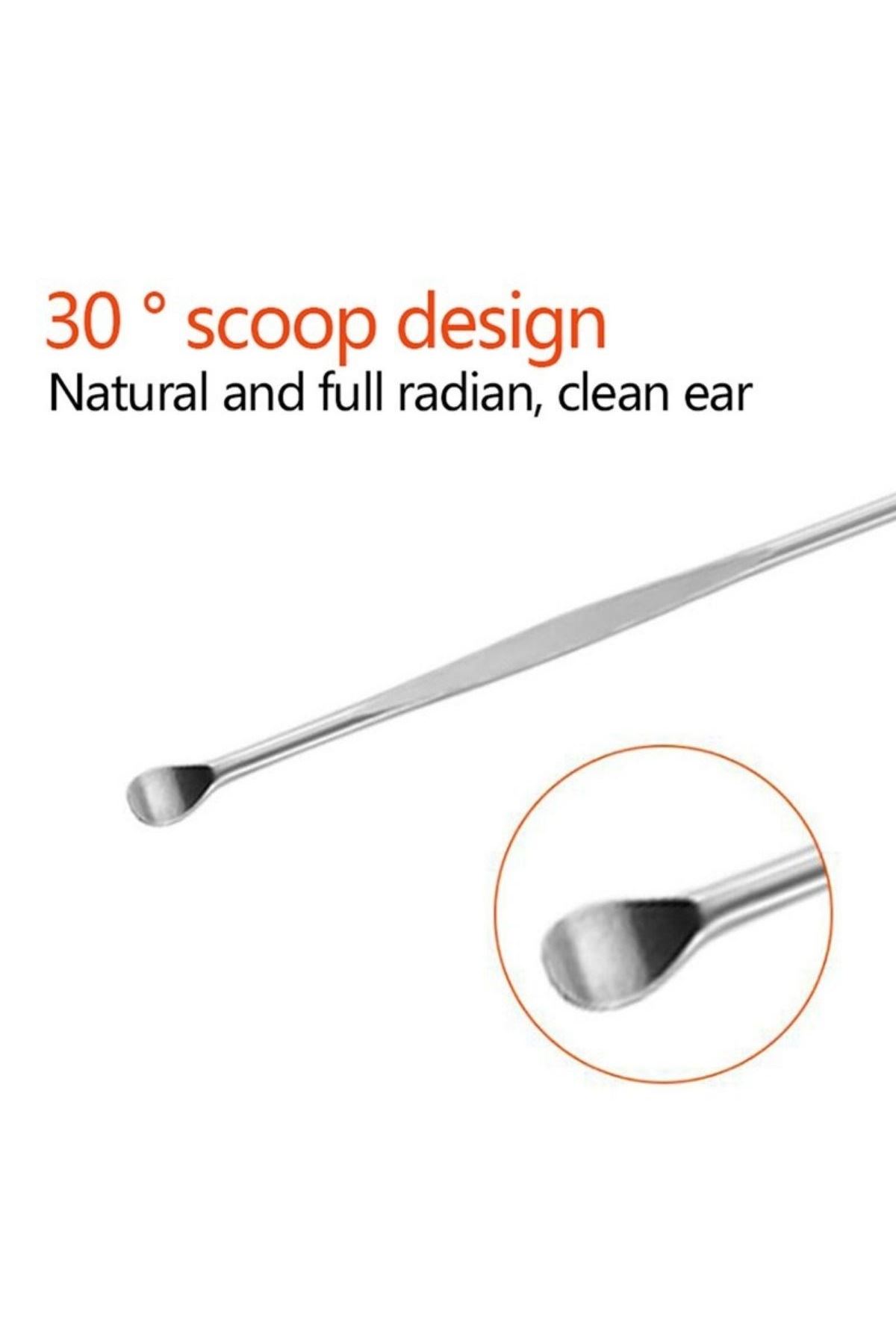 TBL Dekor® 6 Parça Paslanmaz Çelik Kulak Balmumu Toplayıcı Çıkarıcı Temizleyici Bakımı Çubuk Seti