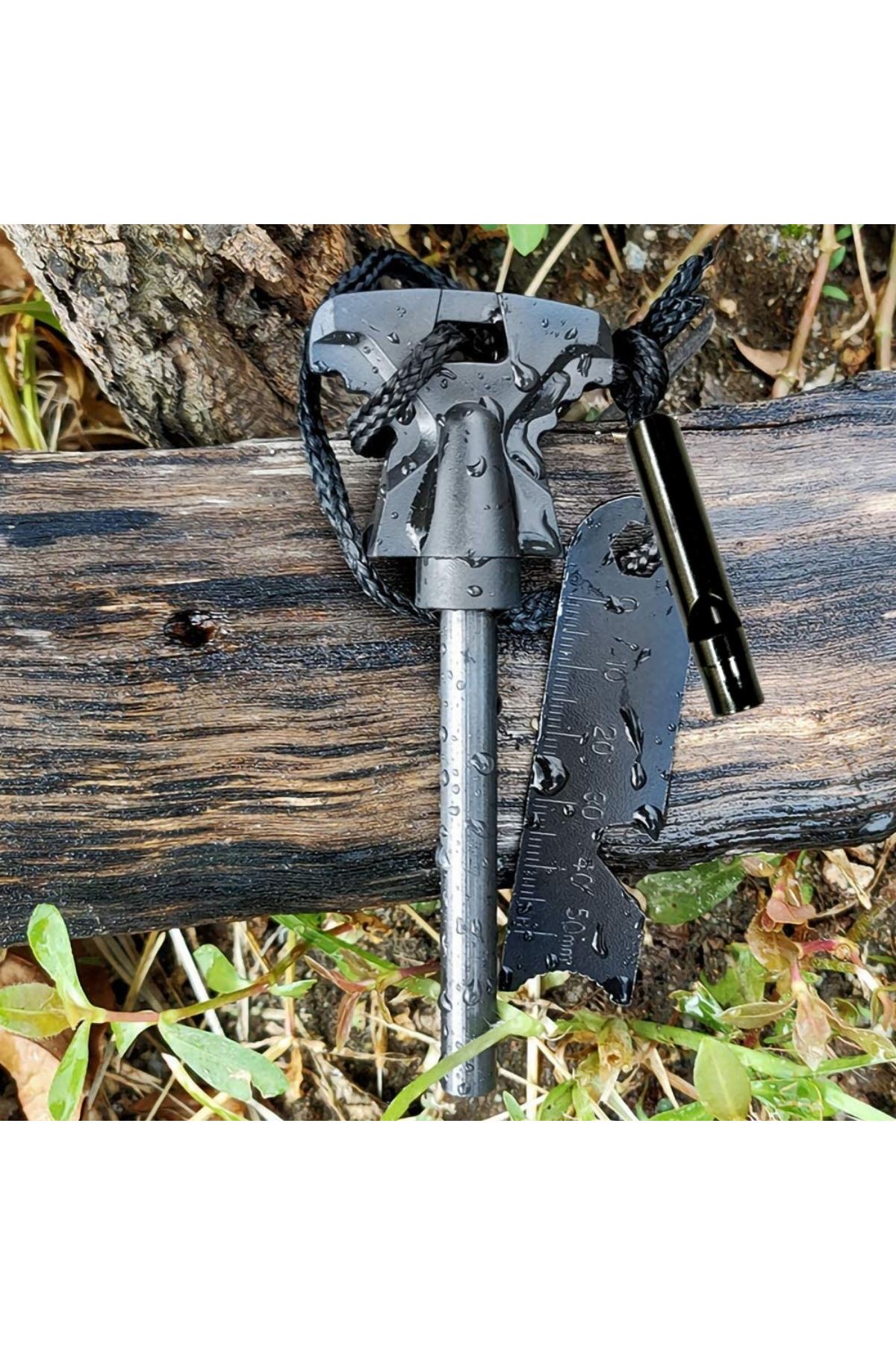 TBL Dekor® Acil Durum Magnezyum Çubuk Çakmaktaşı Hayatta Kalma Ateş Başlatıcı Çakmak Kiti Düdük Hediyel