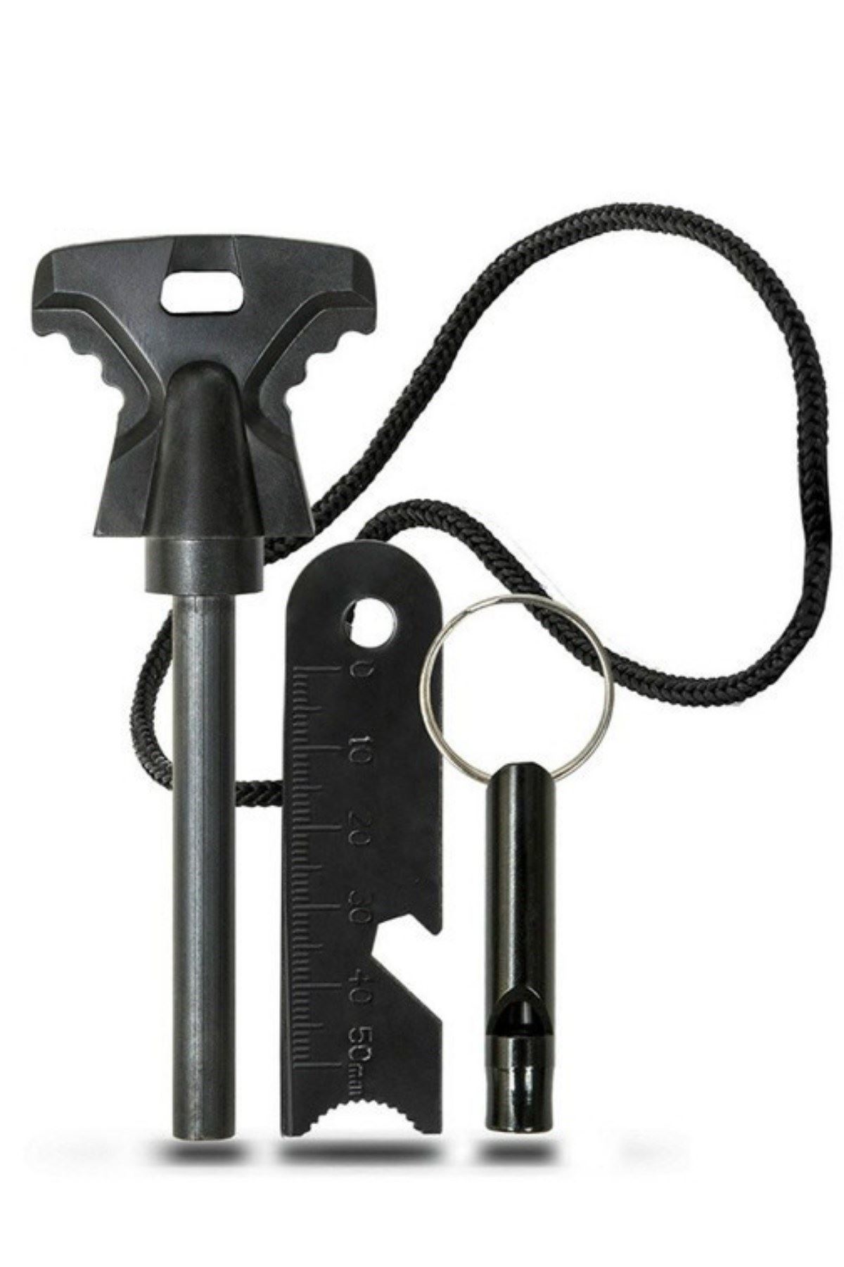 TBL Dekor® Acil Durum Magnezyum Çubuk Çakmaktaşı Hayatta Kalma Ateş Başlatıcı Çakmak Kiti Düdük Hediyel