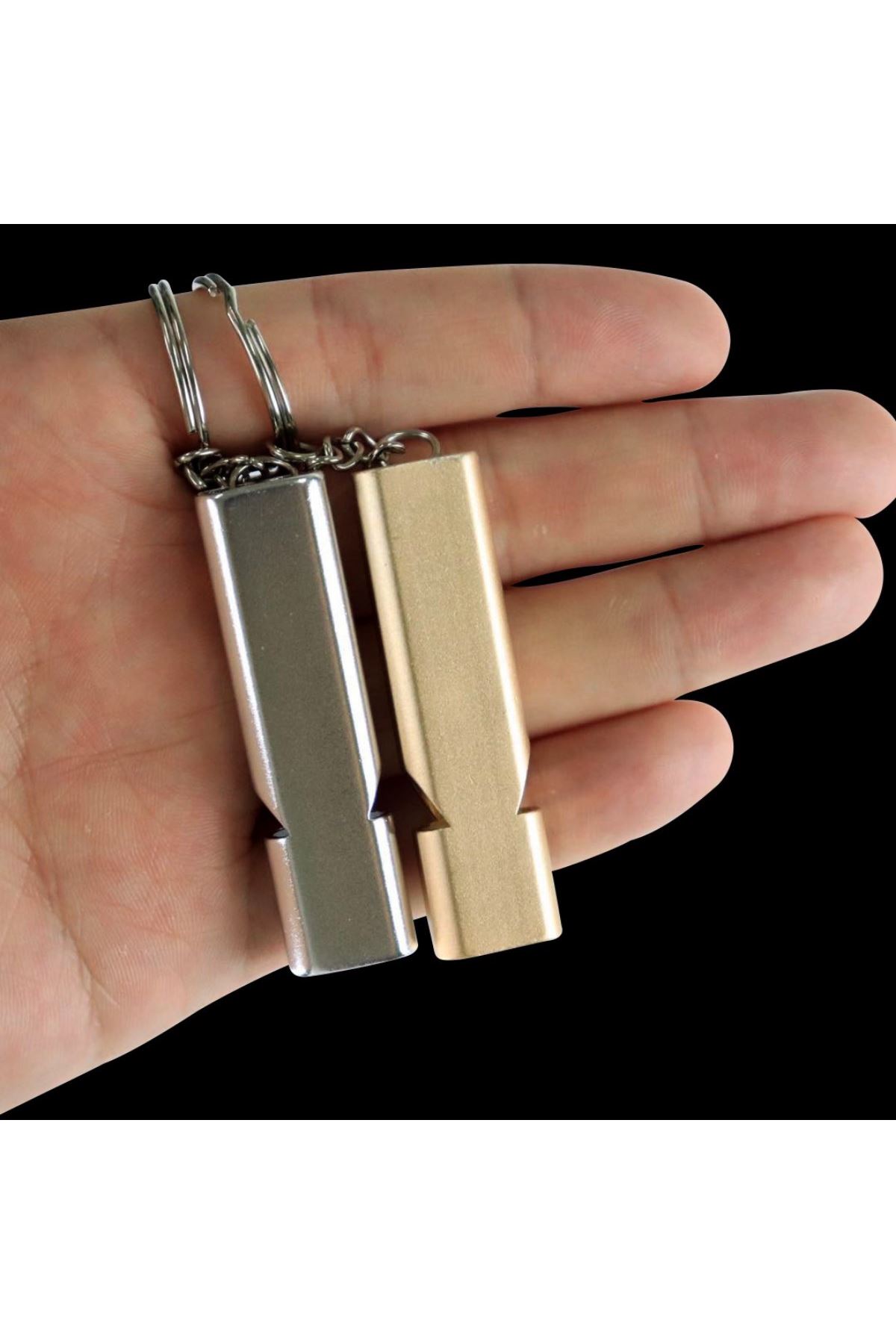 TBL Dekor® SOS Acil İmdat Düdüğü Alüminyum Islık Anahtarlık Kamp Yürüyüş Aksesuar Araçları