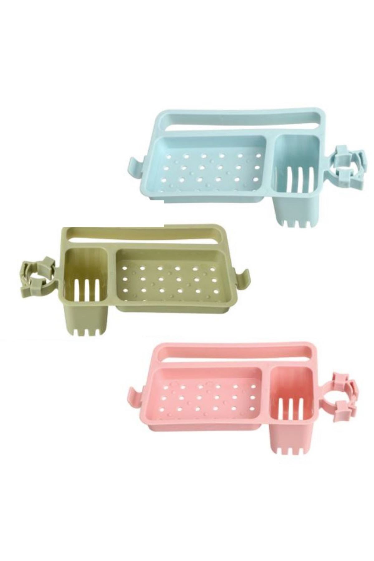 TBL Dekor® Musluğa Takılan Sünger Havlu Askılı Sabun Hazneli mutfak Banyo Lavabo Düzenleyici Organizer