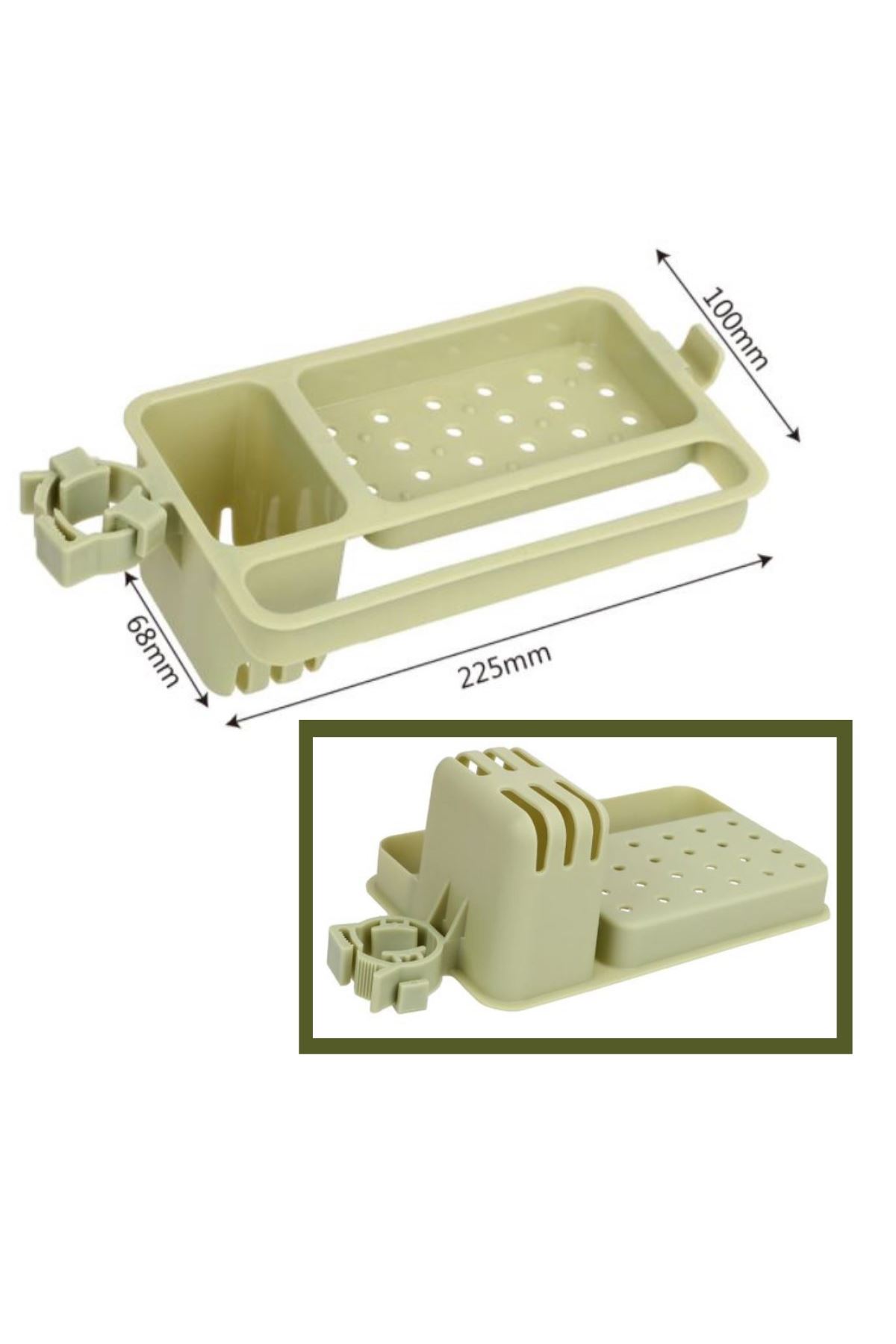 TBL Dekor® Musluğa Takılan Sünger Havlu Askılı Sabun Hazneli mutfak Banyo Lavabo Düzenleyici Organizer