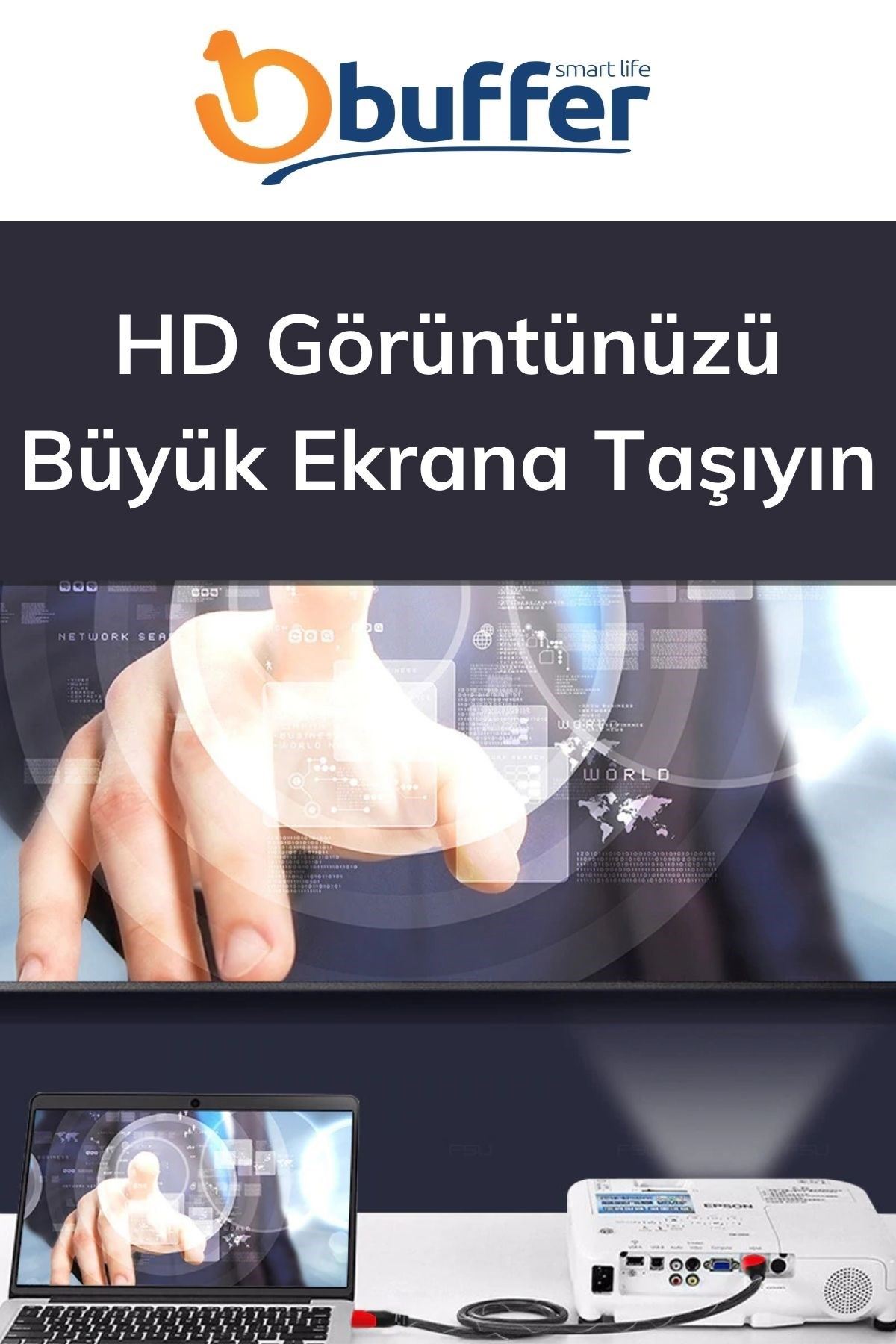 TBL Dekor® HDMI Kablosu HDTV Bilgisayar Uydu Görüntü Ses Full HD Sargılı Görüntü Aktarma Kablosu