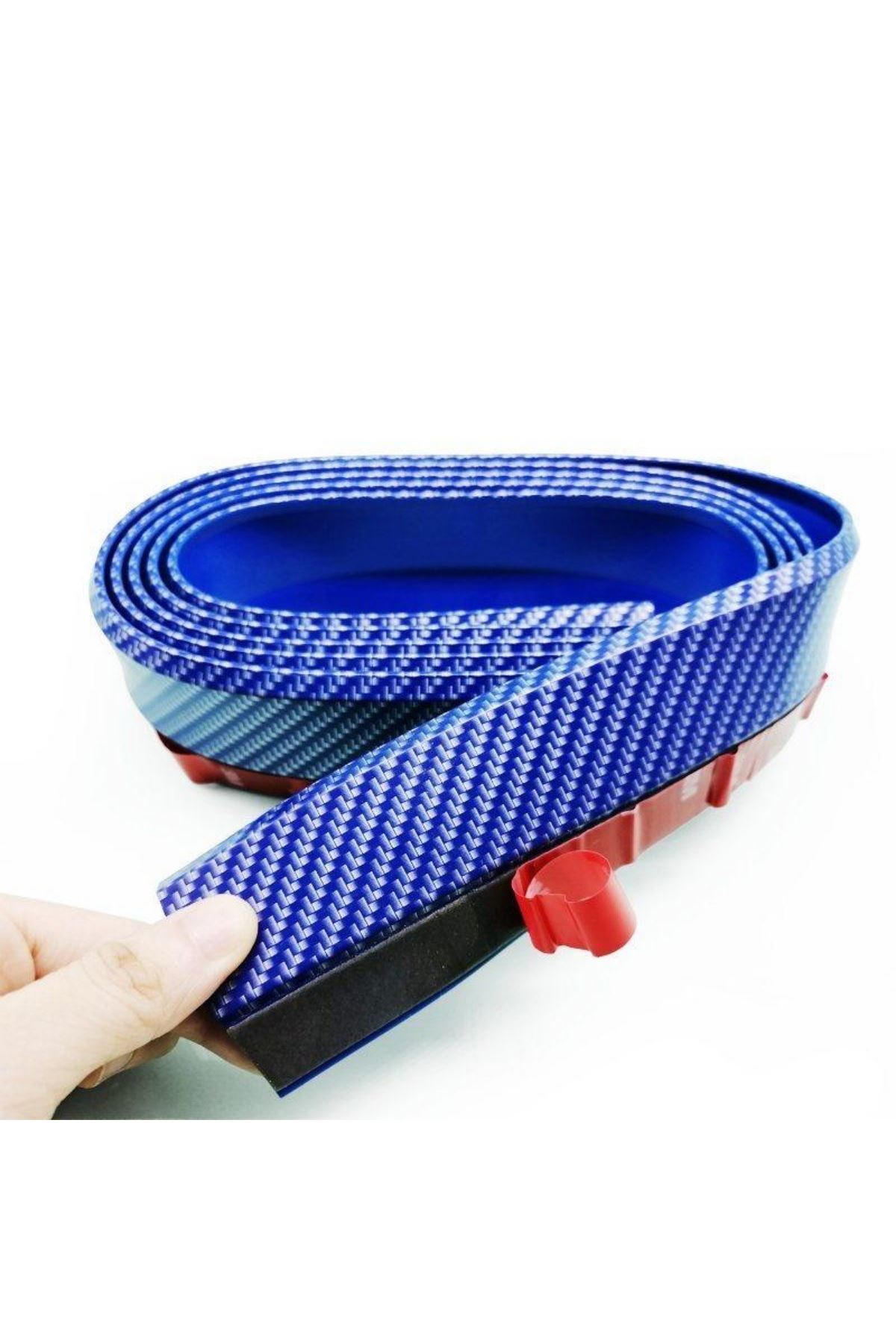 TBL Dekor® Mavi 2,5 Metre Araba Oto Ön Tampon Koruyucu Kauçuk Pratik Tampon Şerit Bant Döşeme Kiti