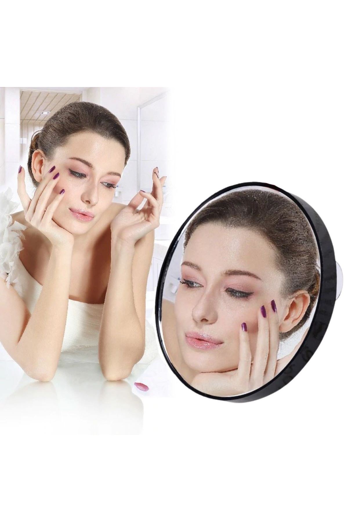 TBL Dekor® 10x Büyüteçli Vantuzlu Pratik Kullanışlı Makyaj Lens Traş Aynası