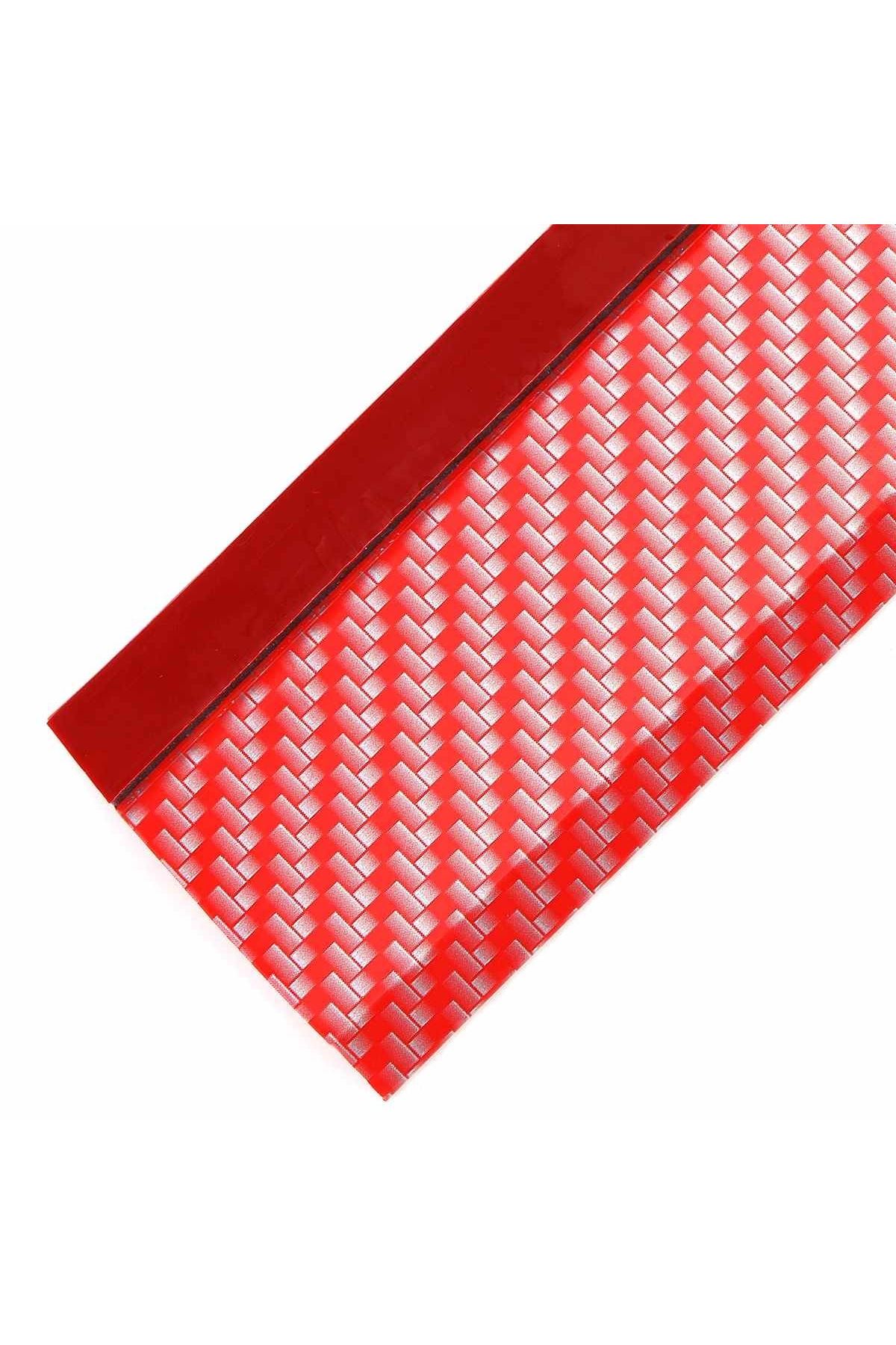 TBL Dekor® Kırmızı Renkli 2,5 Metre Araba Oto Ön Tampon Koruyucu Kauçuk Pratik Tampon Şerit Bant Döşeme