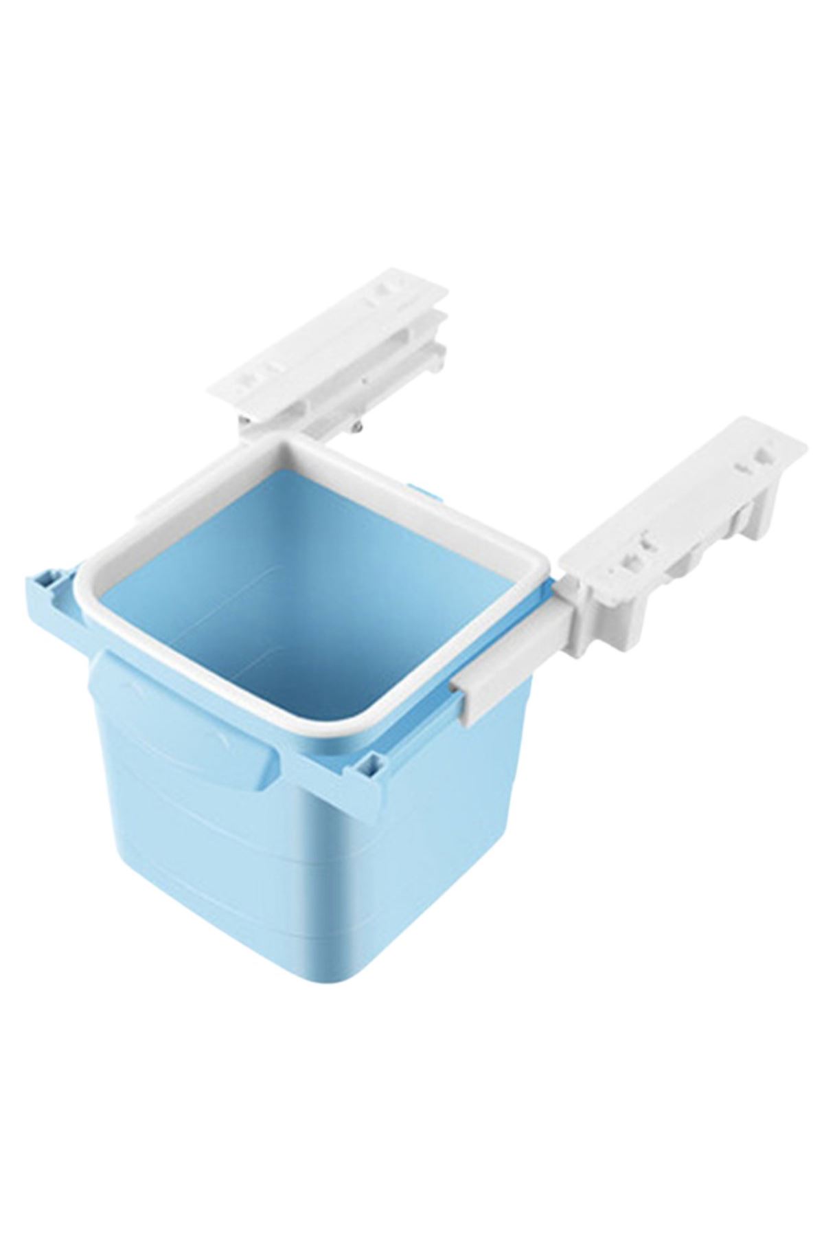 TBL Dekor® Mini Masa Çöp Kovası Plastik Tezgah Altı Geri Çekilebilir Yapışkanlı Görünmez Bölme Pratik