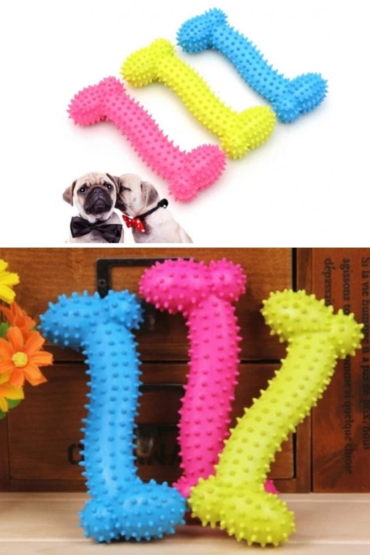 TBL Dekor® Tiny Kemik Oyuncağı Tırtıklı Yüzey Küçük Kemik Plastik Köpek Oyuncağı