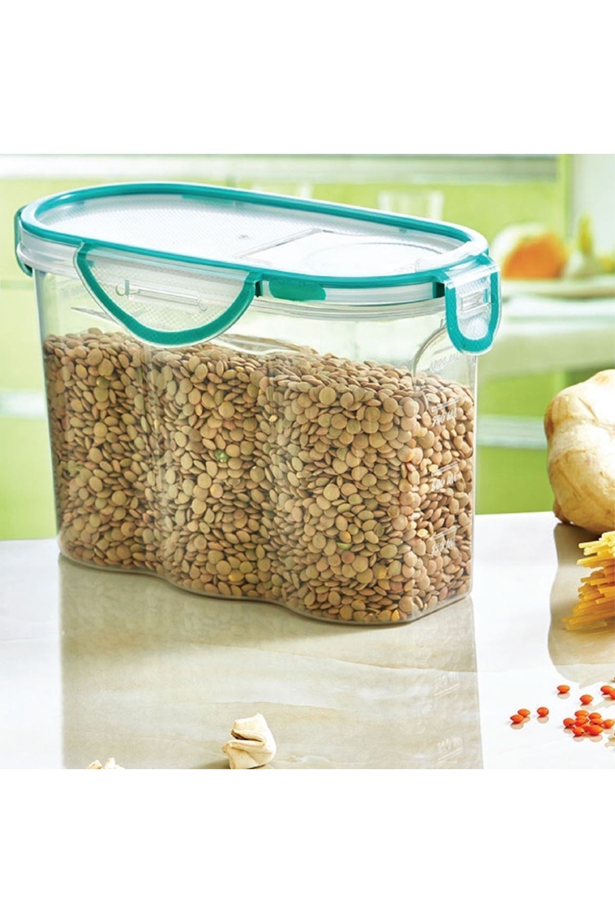 TBL Dekor® Kilitli Kapaklı Contalı Hava,Su Sıvı Geçirmez 1,7 Litre Erzak Saklama Kabı-SA585