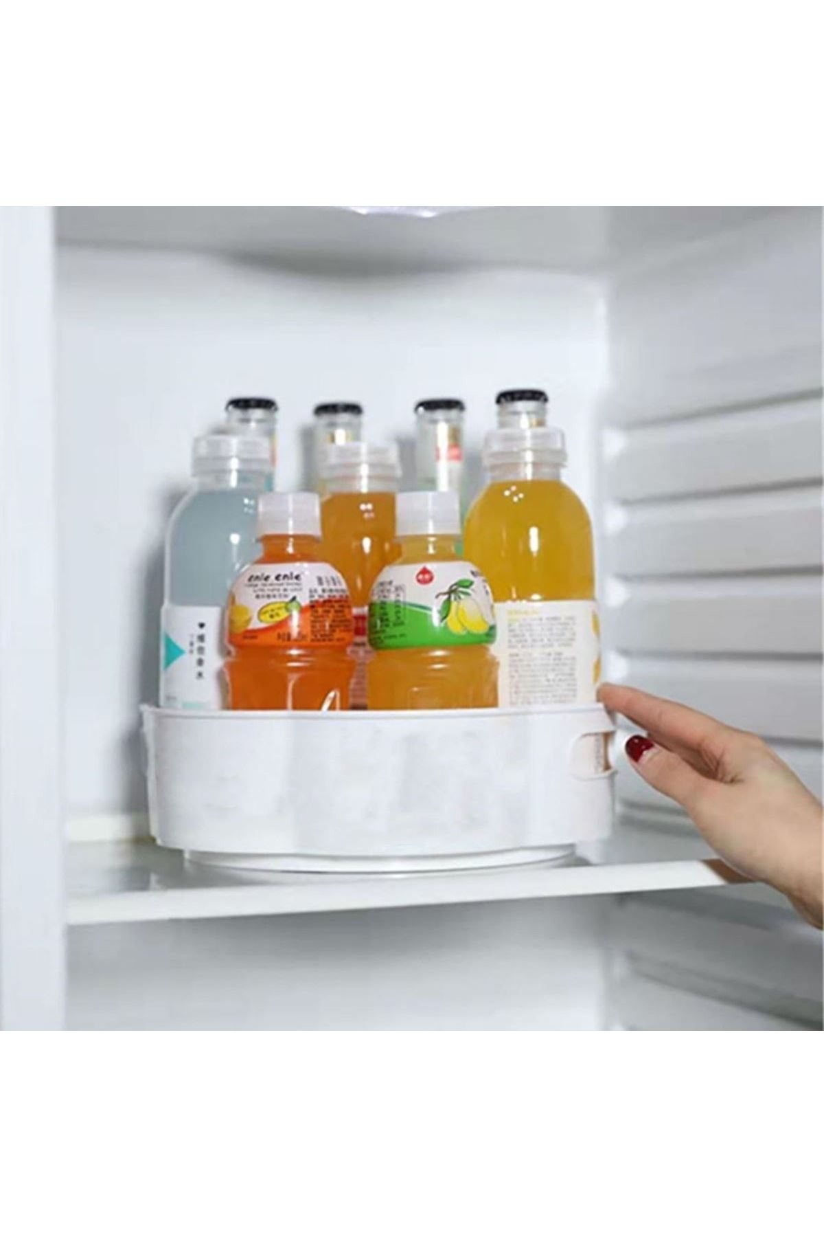 TBL Dekor® 360 Derece Dönebilen Mekanizmalı Yuvarlak Tepsi Formlu Sunum ve Servis Organizer Tablası