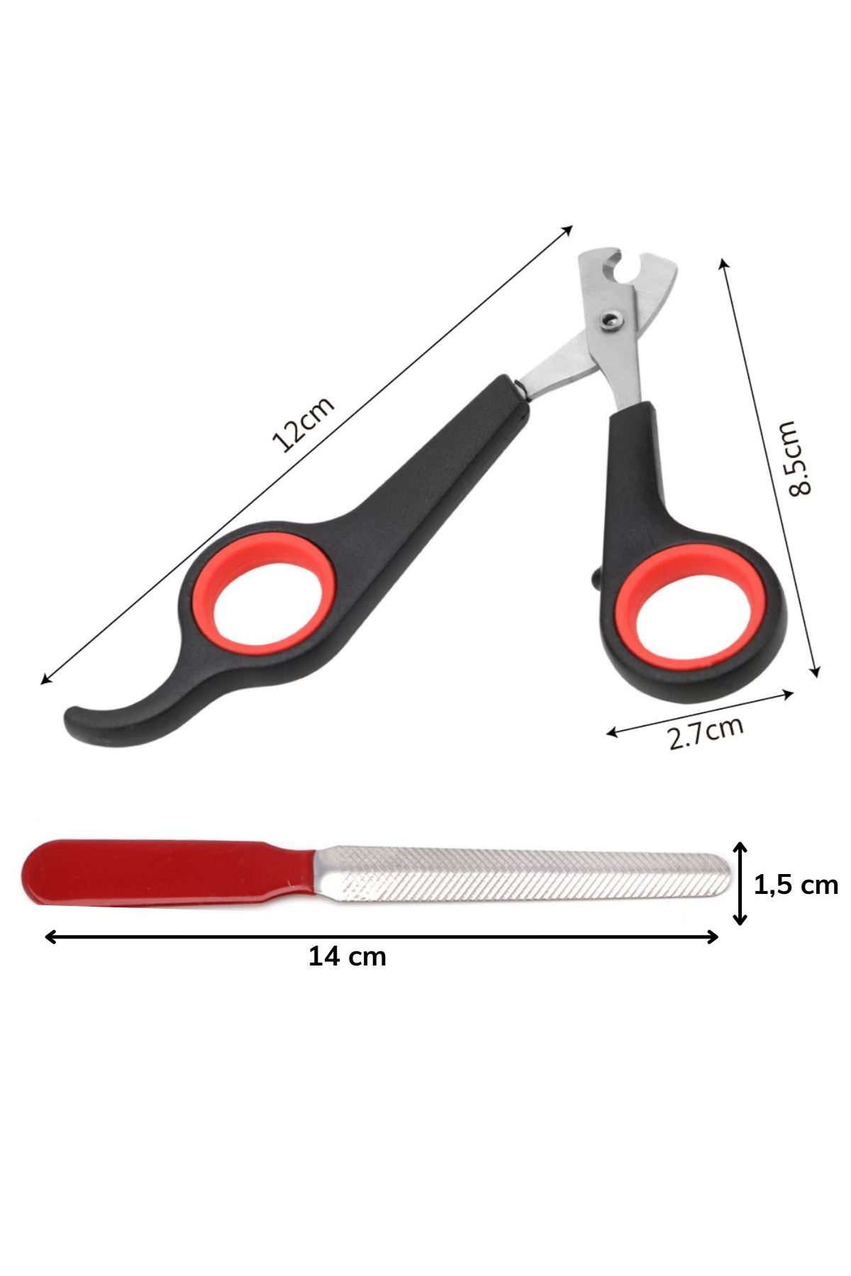 TBL Dekor® Evcil Hayvan Tırnak Makası Ve Törpü Seti Manikür Pedikür Pati Bakım Aleti Kaymaz Sap