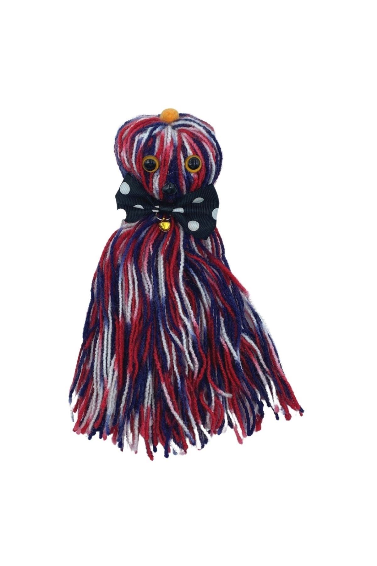 TBL Dekor® Ahtapot Şekilli Zilli Ve İpli Rengarenk Püsküllü Sevimli KediOyuncağı