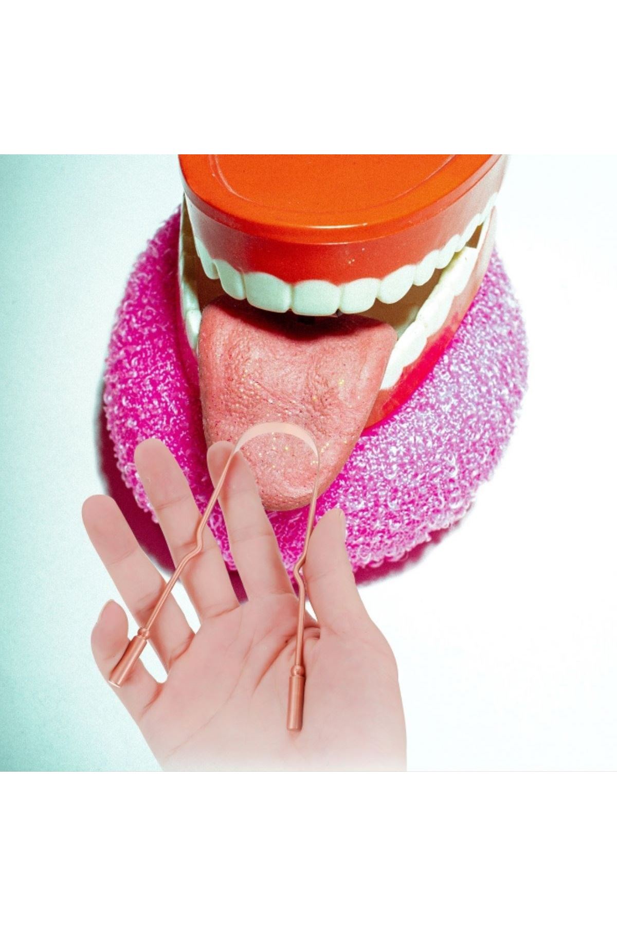 TBL Dekor® Bakır Oil Pulling Yağ Çekme Dil Plak Temizleme Aleti Dil Fırçası Sıyırıcı Dil Kaşığı