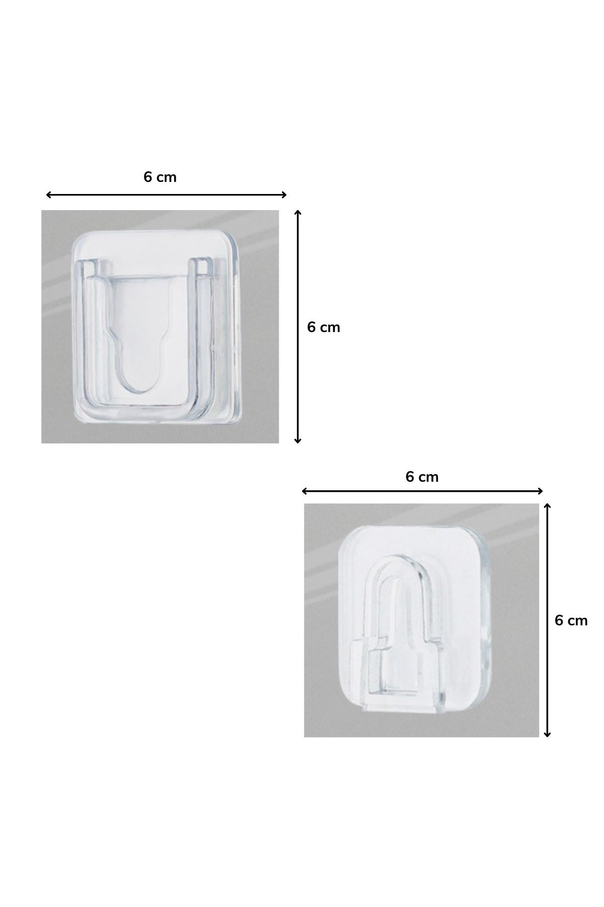 TBL Dekor® Eşya Sabitleme Askısı 10 Çift Şeffaf Çift Taraflı Yapışkanlı Geçmeli Klips