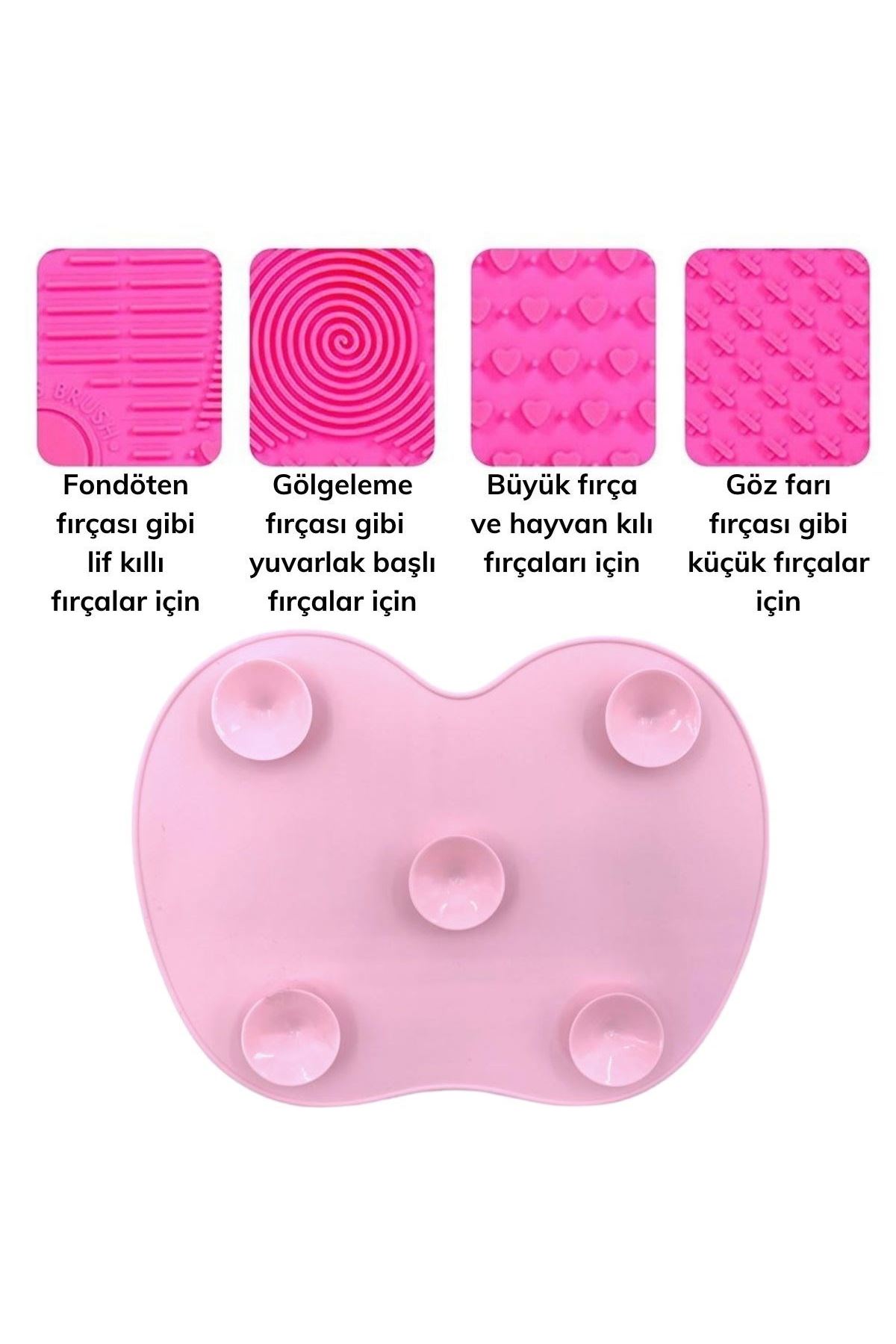 TBL Dekor® Pratik Kolay Makyaj Fırçası Temizleme Matı Aparatı Aleti Küçük