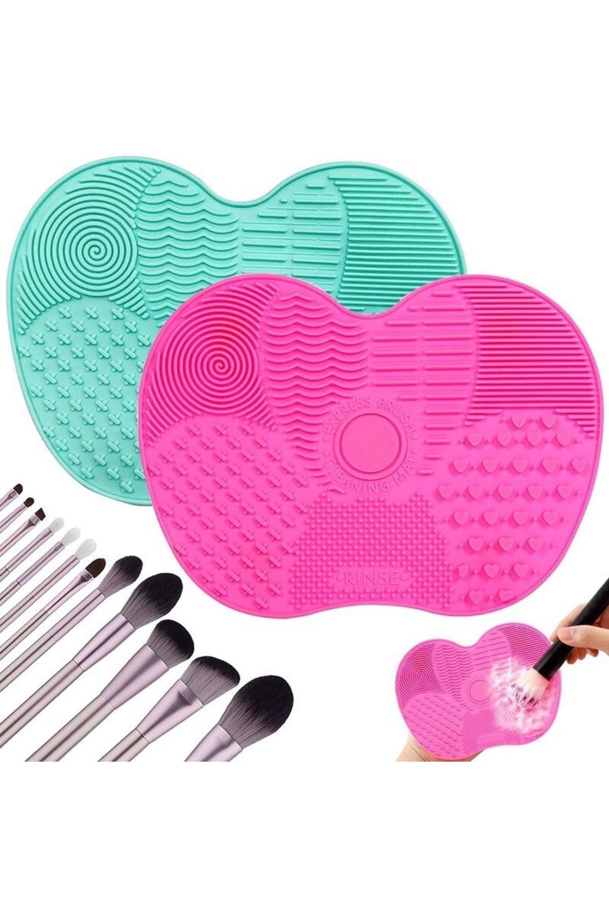 TBL Dekor® Pratik Kolay Makyaj Fırçası Temizleme Matı Aparatı Aleti Küçük