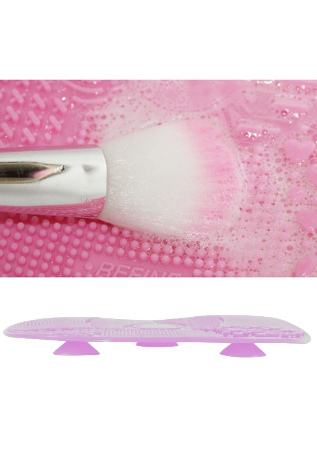 TBL Dekor® Pratik Kolay Makyaj Fırçası Temizleme Matı Aparatı Aleti Küçük