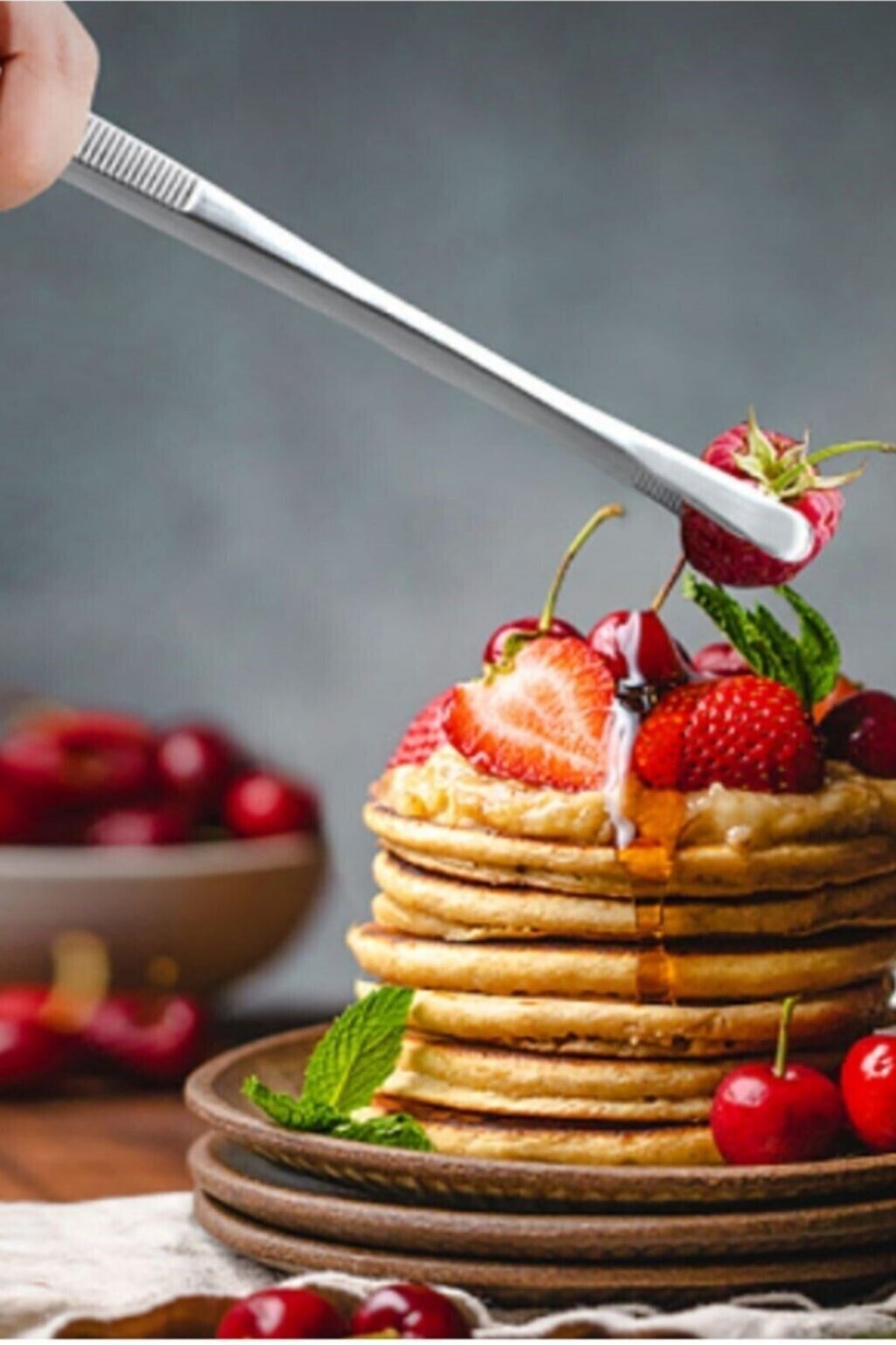 TBL Dekor®  Yiyecek Servis Maşası Air Fryer  Master Chef Şef Cımbızı Et Kızartma Barbekü Aleti 30 Cm