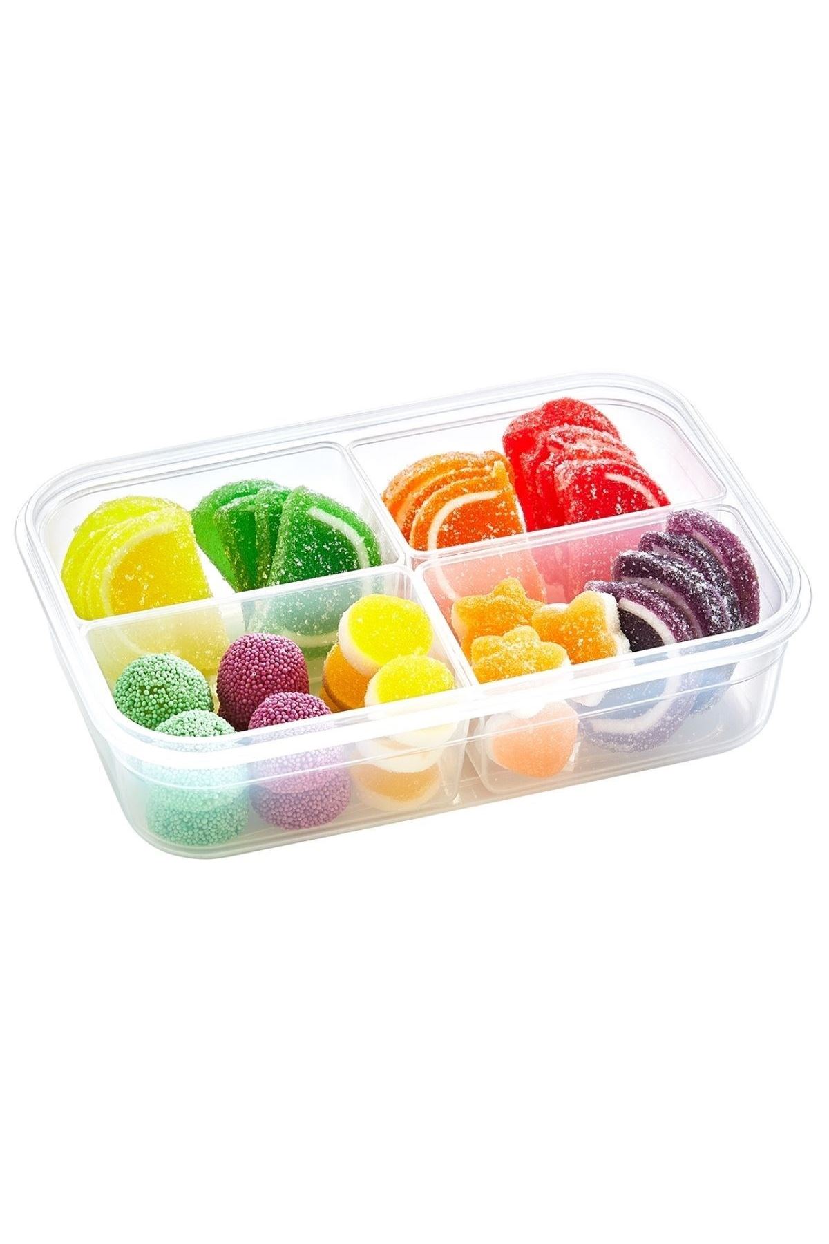 TBL Dekor® 4 Bölmeli Sızdırmaz Contalı Kilitli Kapaklı 1 Litre Erzak Saklama Kabı -LC520