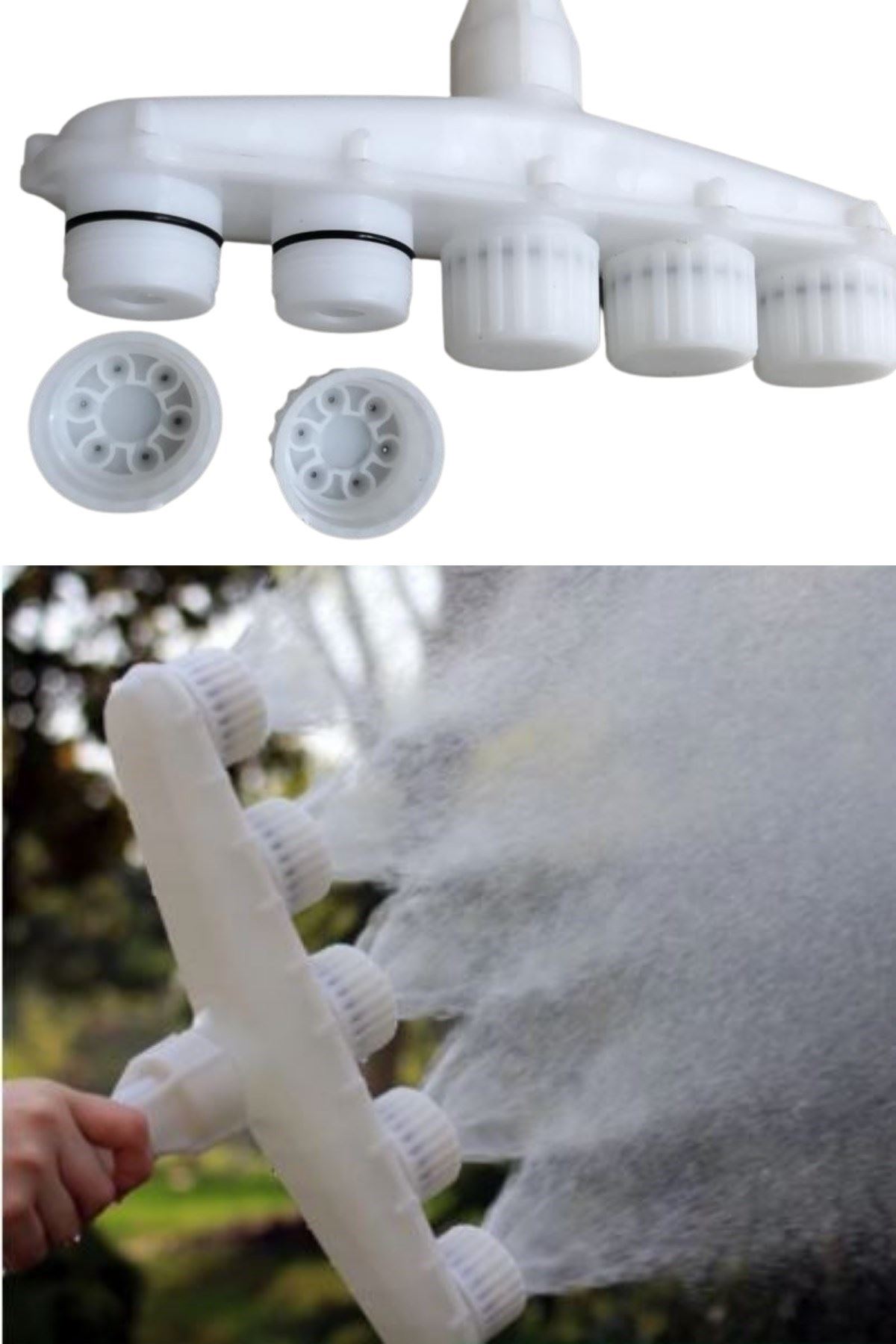 TBL Dekor® 5 Kafalı Peyzaj Bahçe Tarla Çim Sulama Başlığı Yüksek Basınçlı Su Püskürtücü Hortum Aparatı