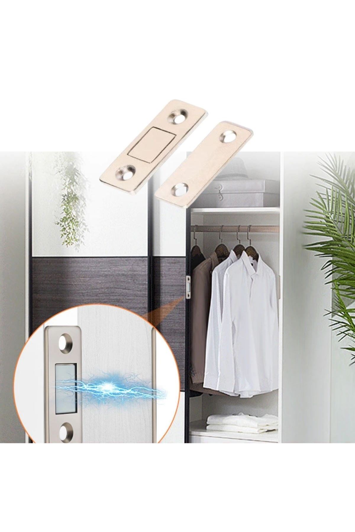 TBL Dekor® 2 Çift Çok Amaçlı Kapı Kapak Dolap Çekmece Mobilya Durdurucu Kapatıcı Mıknatıslar