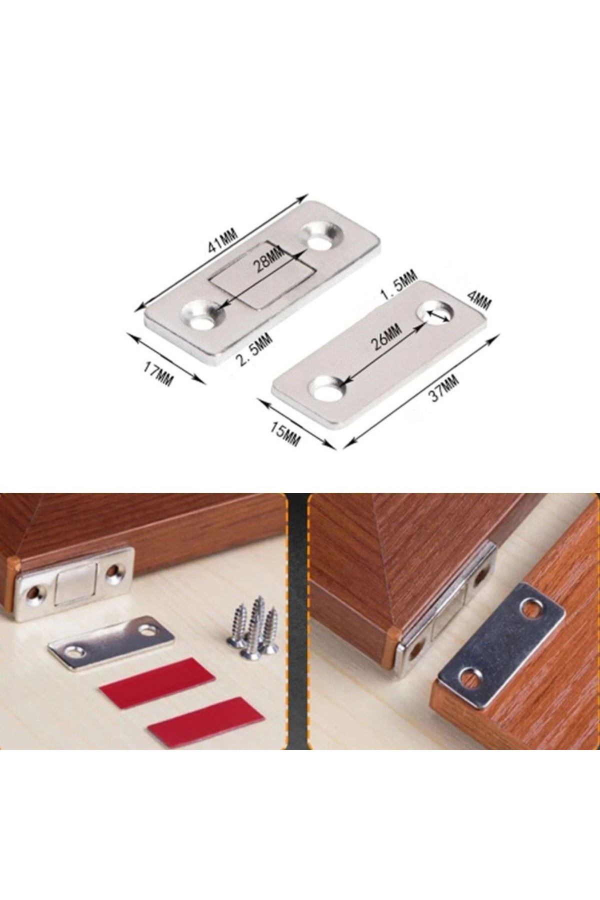 TBL Dekor® 2 Çift Çok Amaçlı Kapı Kapak Dolap Çekmece Mobilya Durdurucu Kapatıcı Mıknatıslar