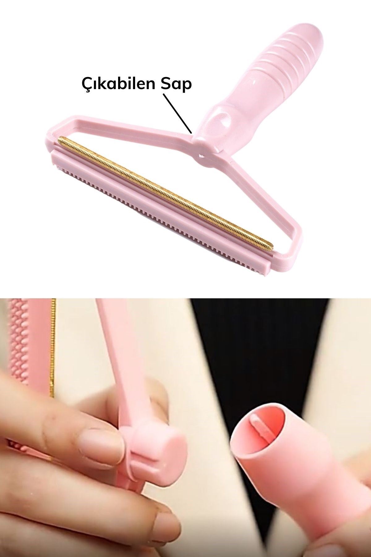 TBL Dekor® Çift Taraflı Elbise Kazak Plastik Kumaş Tüy Alma ve Tiftik Temizleyici Toplayıcı Taşınabilir